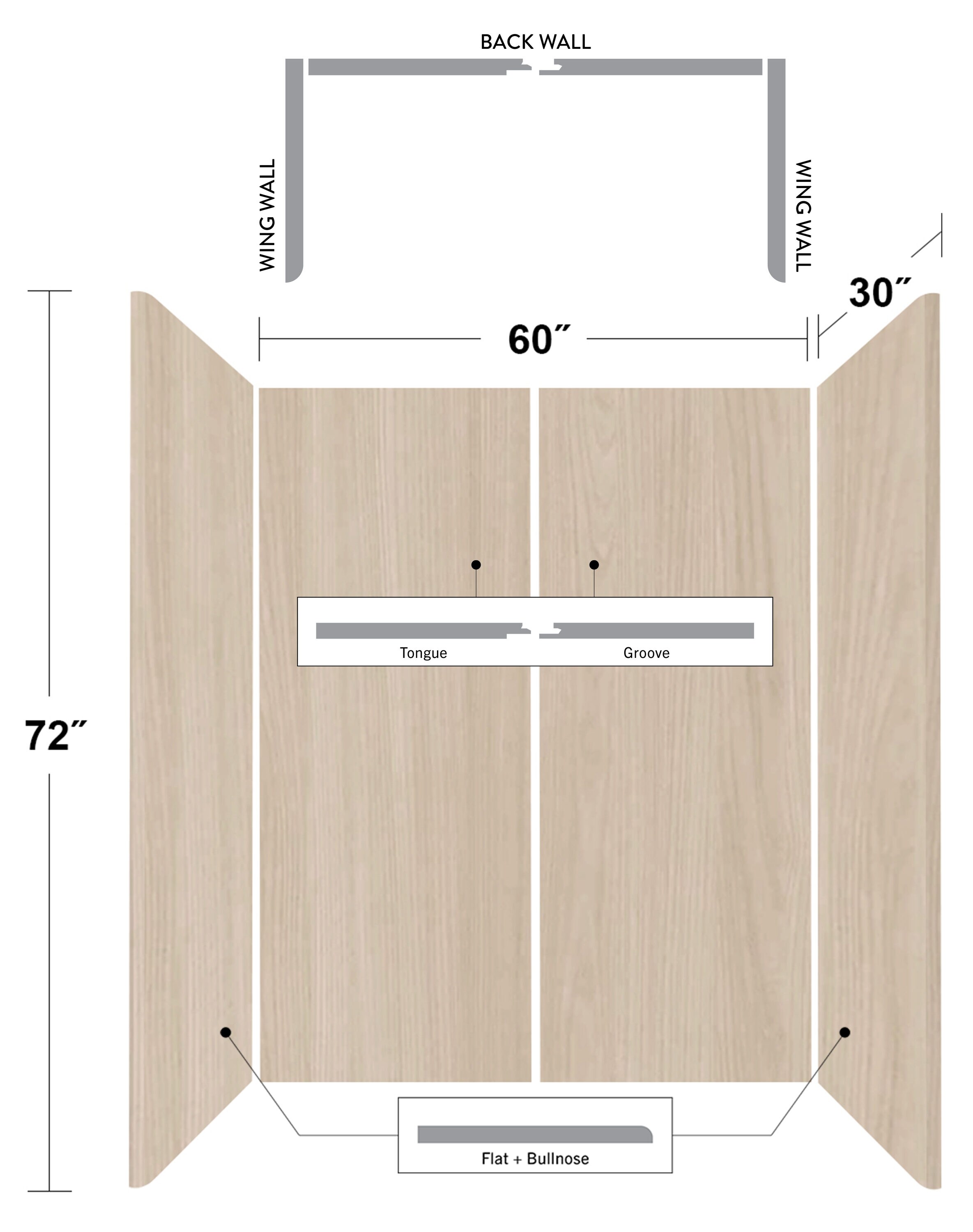 Wetwall WWK79991260X30X72 Bathtub-Wall-Surrounds - View #2