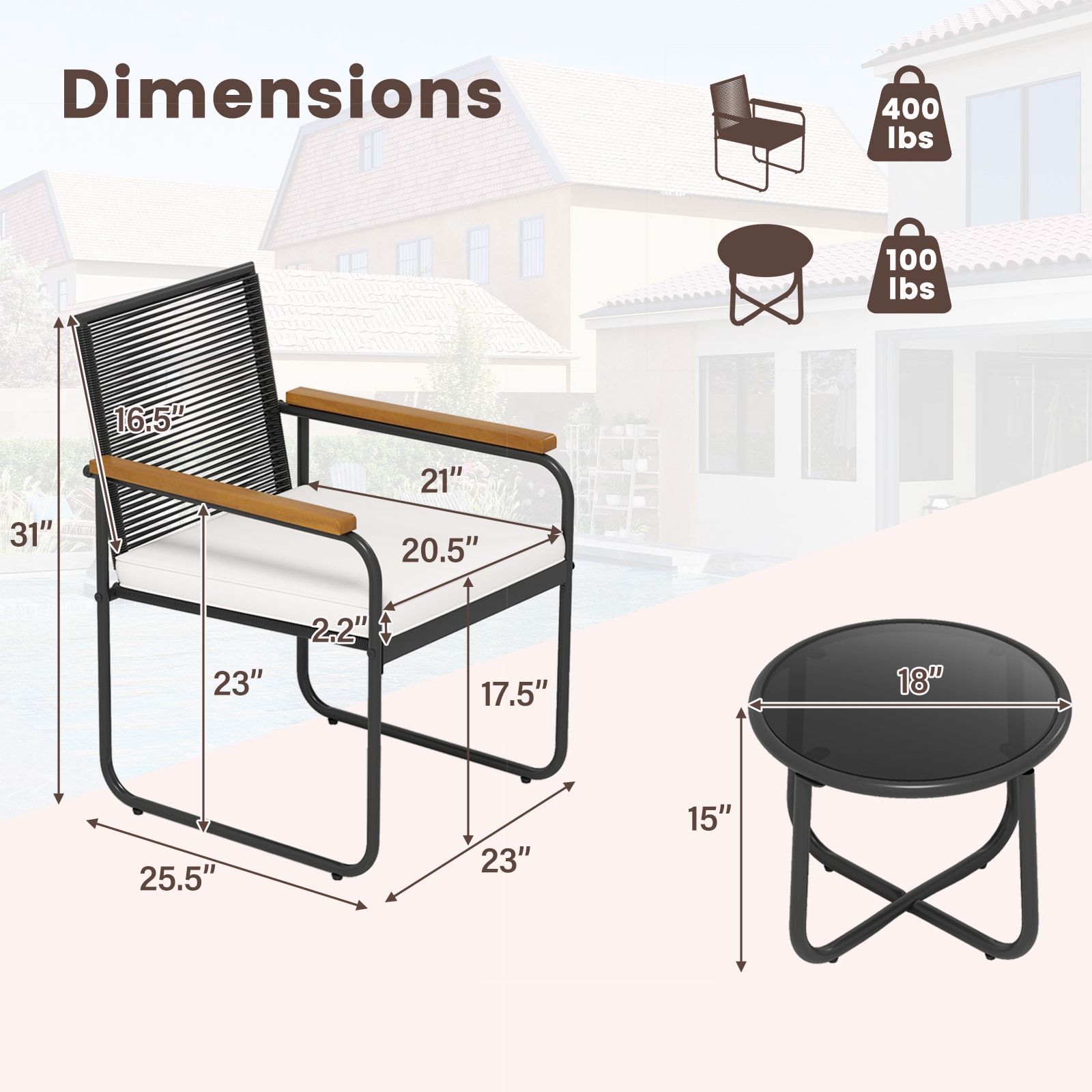 Volenca VOL-312FWH Patio-Conversation-Sets - View #3