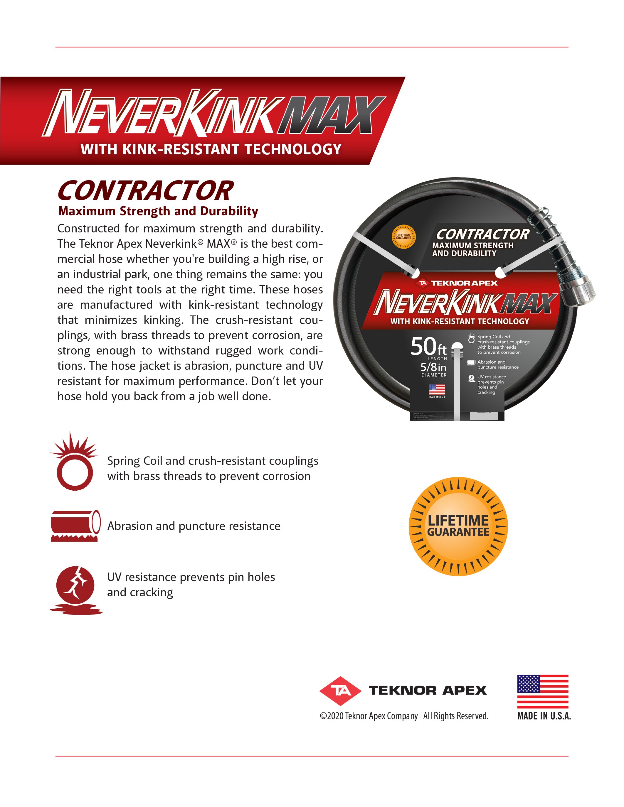 NeverKink Teknor Apex 5/8-in x 100-ft Heavy-Duty Kink Free Vinyl