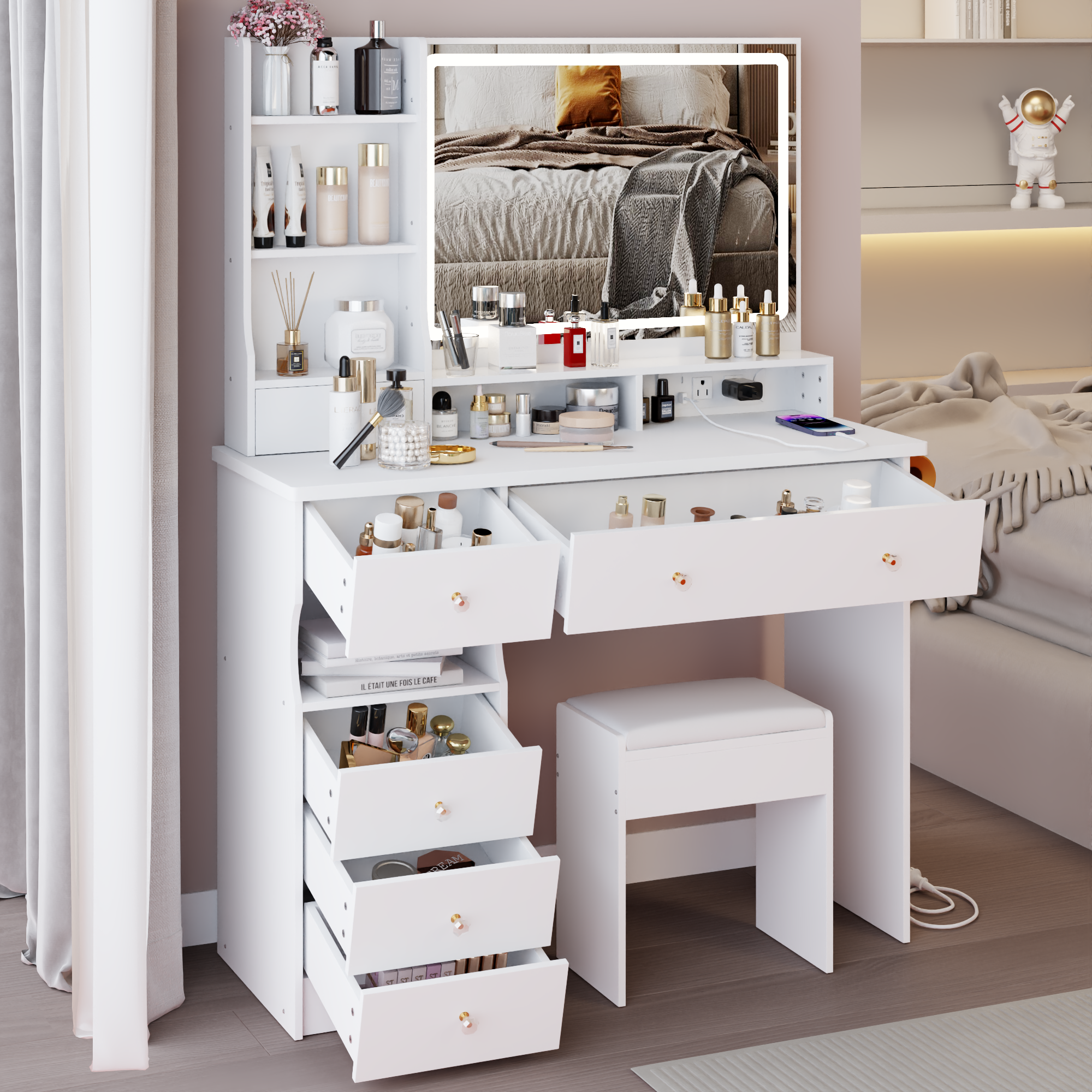Kahomvis AC-QPCRAZY-06 Bedroom-Vanities - View #4