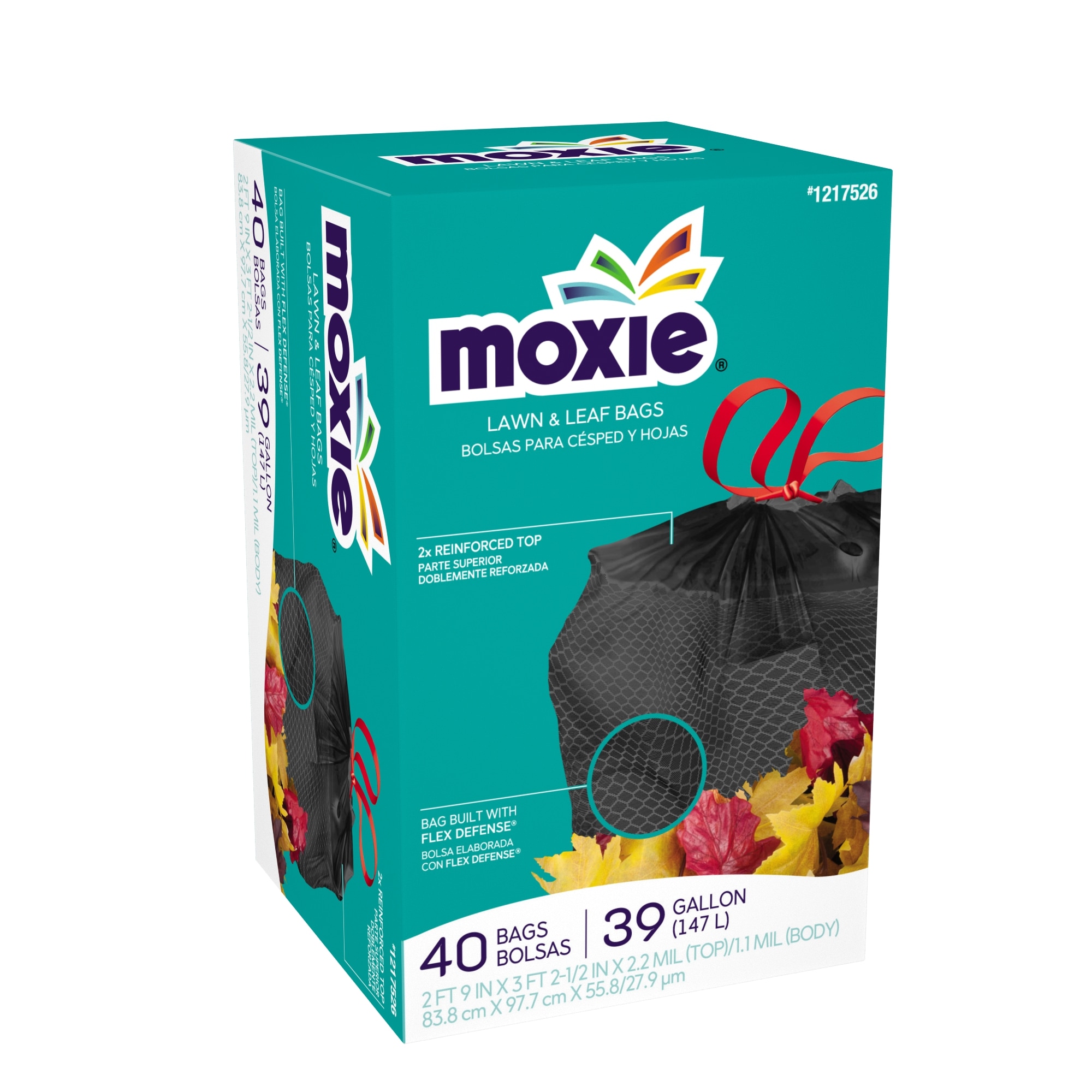 Moxie 40-Pack 39-Gallon Clear Outdoor Plastic Lawn and Leaf Trash Bag
