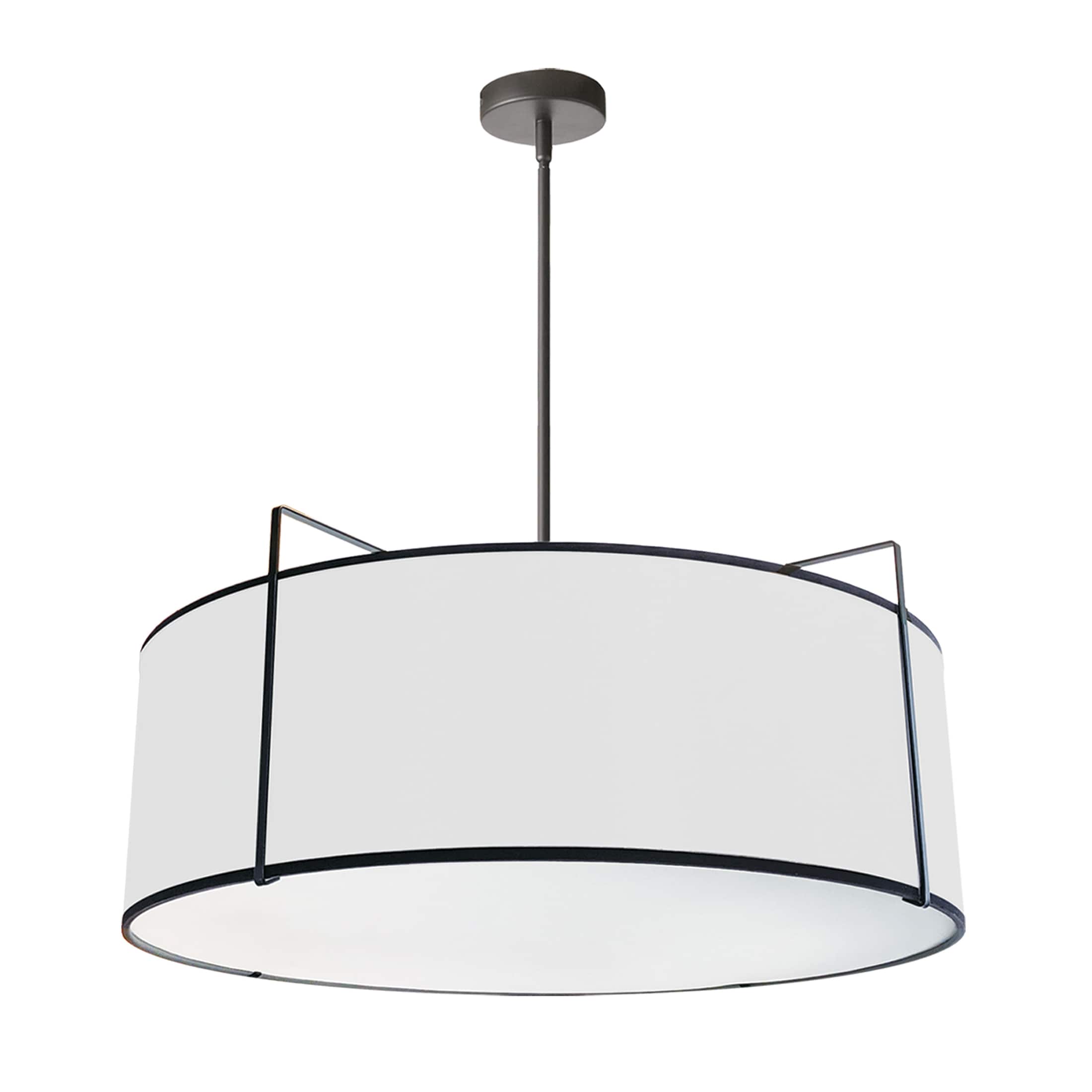 Dainolite TRA-244P-BK-WH Trapazoid 4 -Light Black Modern/contemporary Drum Large Hanging Pendant light