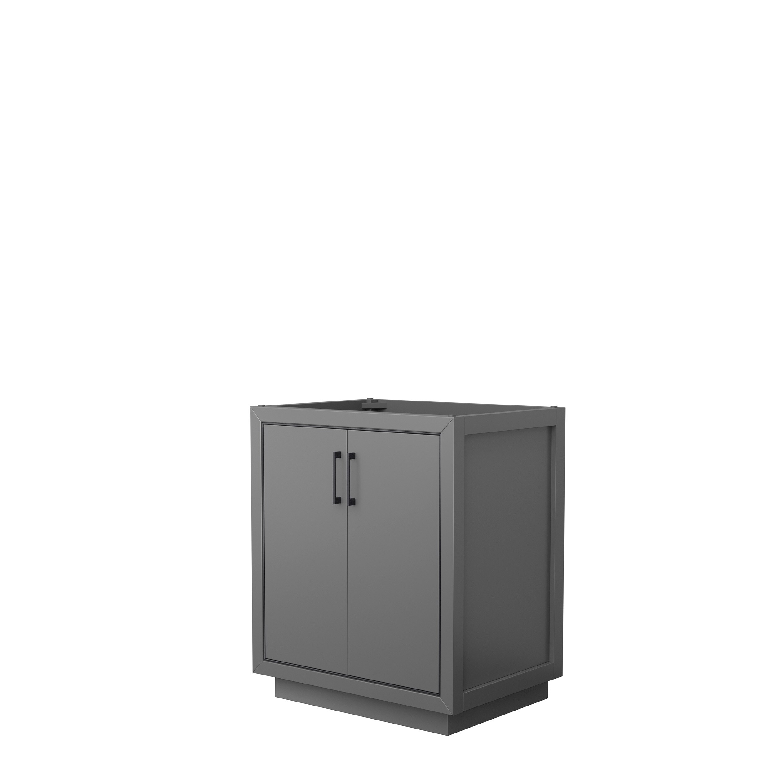Wyndham Collection WCF111130SGBCXSXXMXX Icon 30-in Dark Gray with Matte Black Trim Bathroom Vanity Base Cabinet without Top