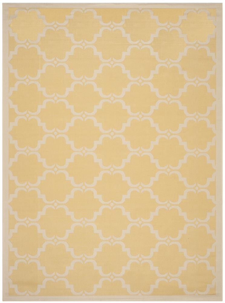 Safavieh CY6009-316-8 Courtyard Aldo 8 x 11 (ft) Loomed Polypropylene Yellow/Beige Rectangular Indoor/Outdoor Abstract Coastal Area rug