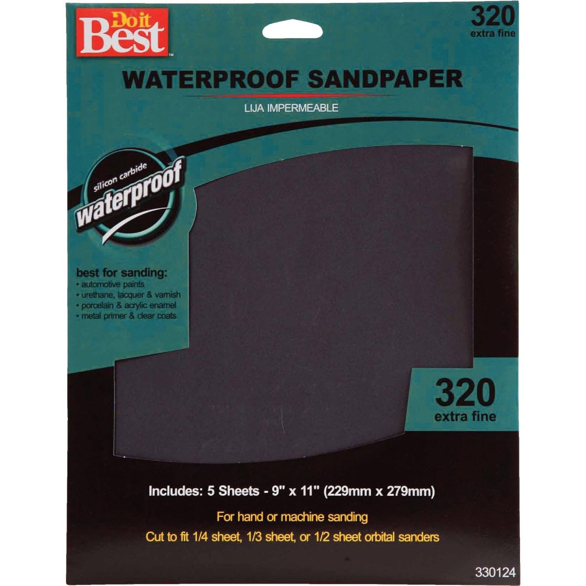 Ali Industries  Do it Best Waterproof Silicon Carbide Sandpaper Sheet 1 Pack Made in Fiji
