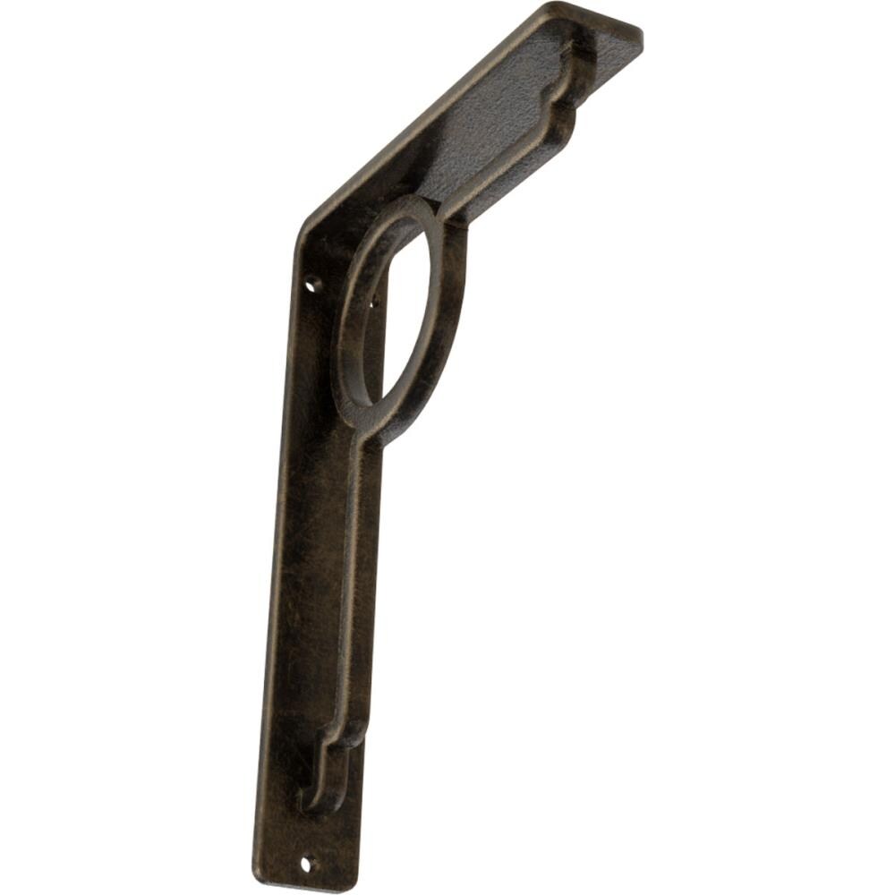 Ekena Millwork BKTM01X05X08SMAAPG Maria 5.5-in x 1.5-in x 8-in Antique gold Wrought iron Mounting bracket