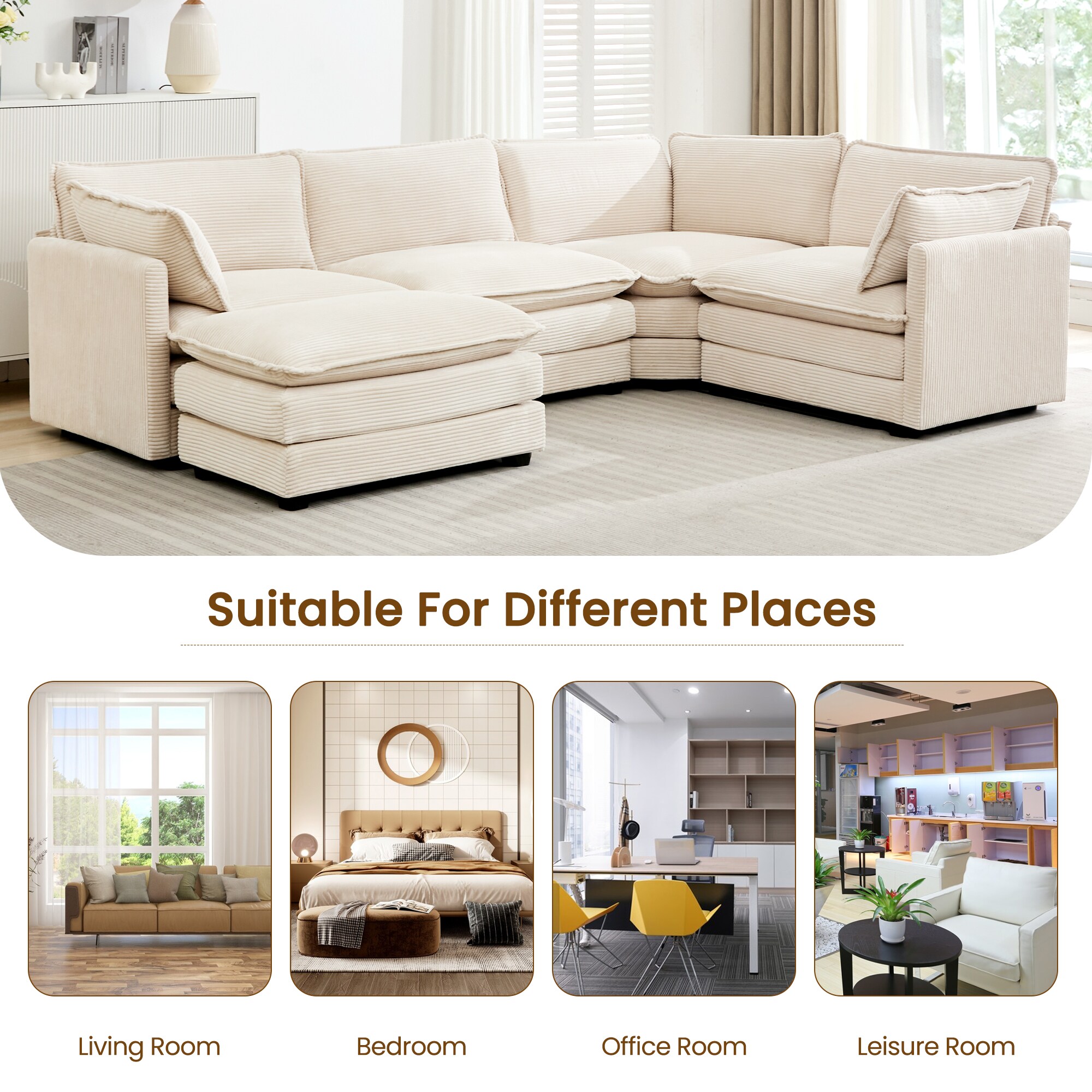 VOUA SAF-XNECW3-BE Sofas-Loveseats - View #6