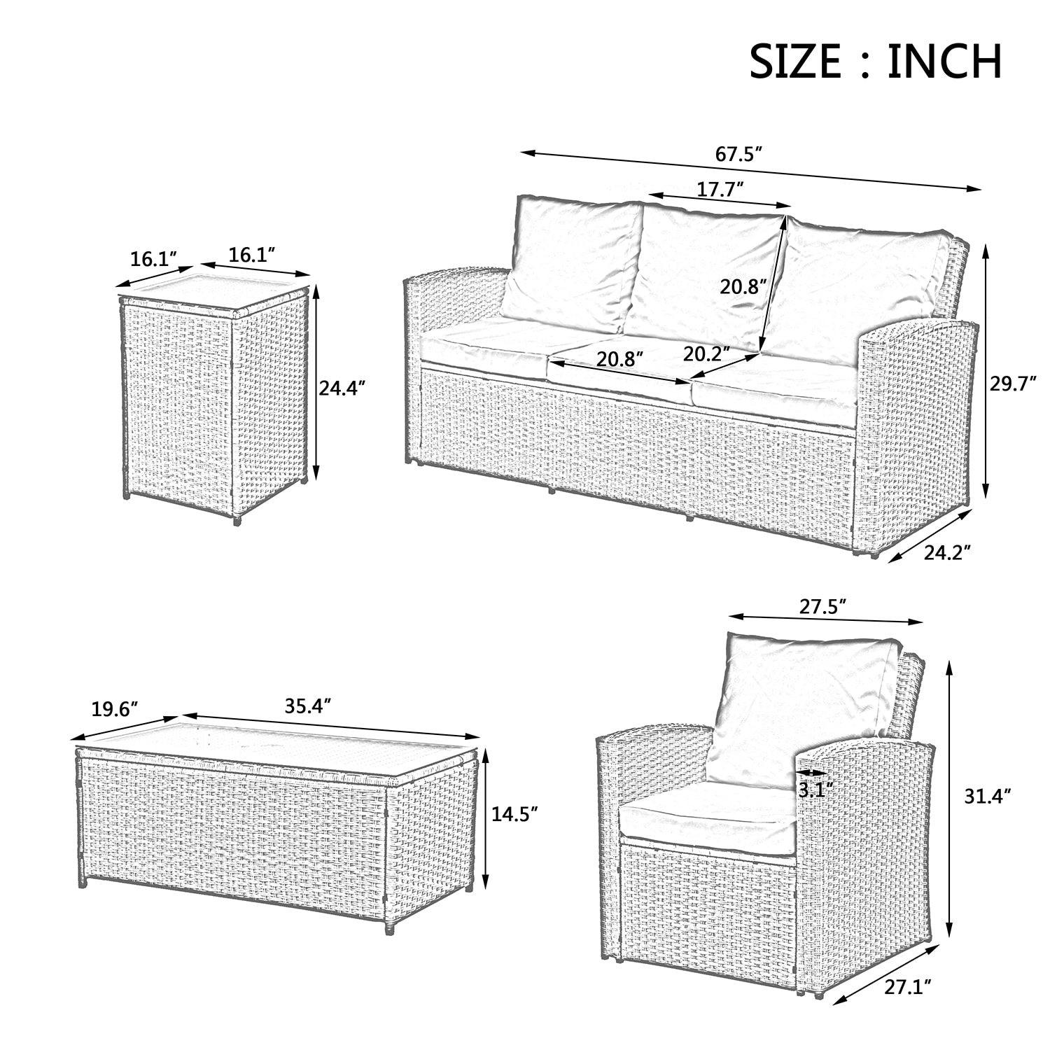 Bybafun YB7900015 Patio-Conversation-Sets - View #11