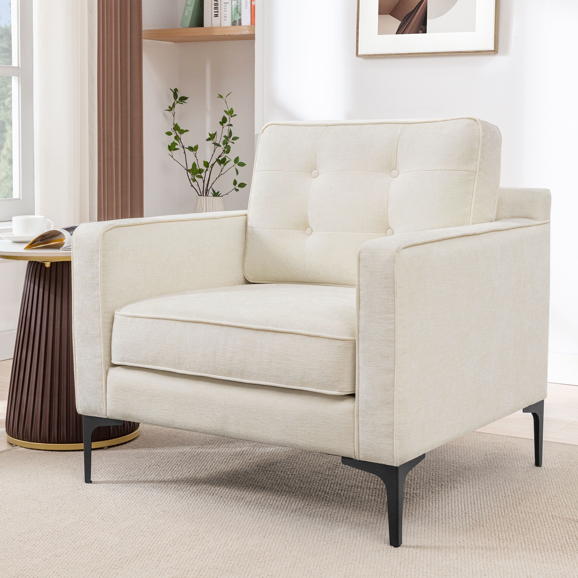 LUE BONA SG-003-01LS Modern Beige Accent Chair