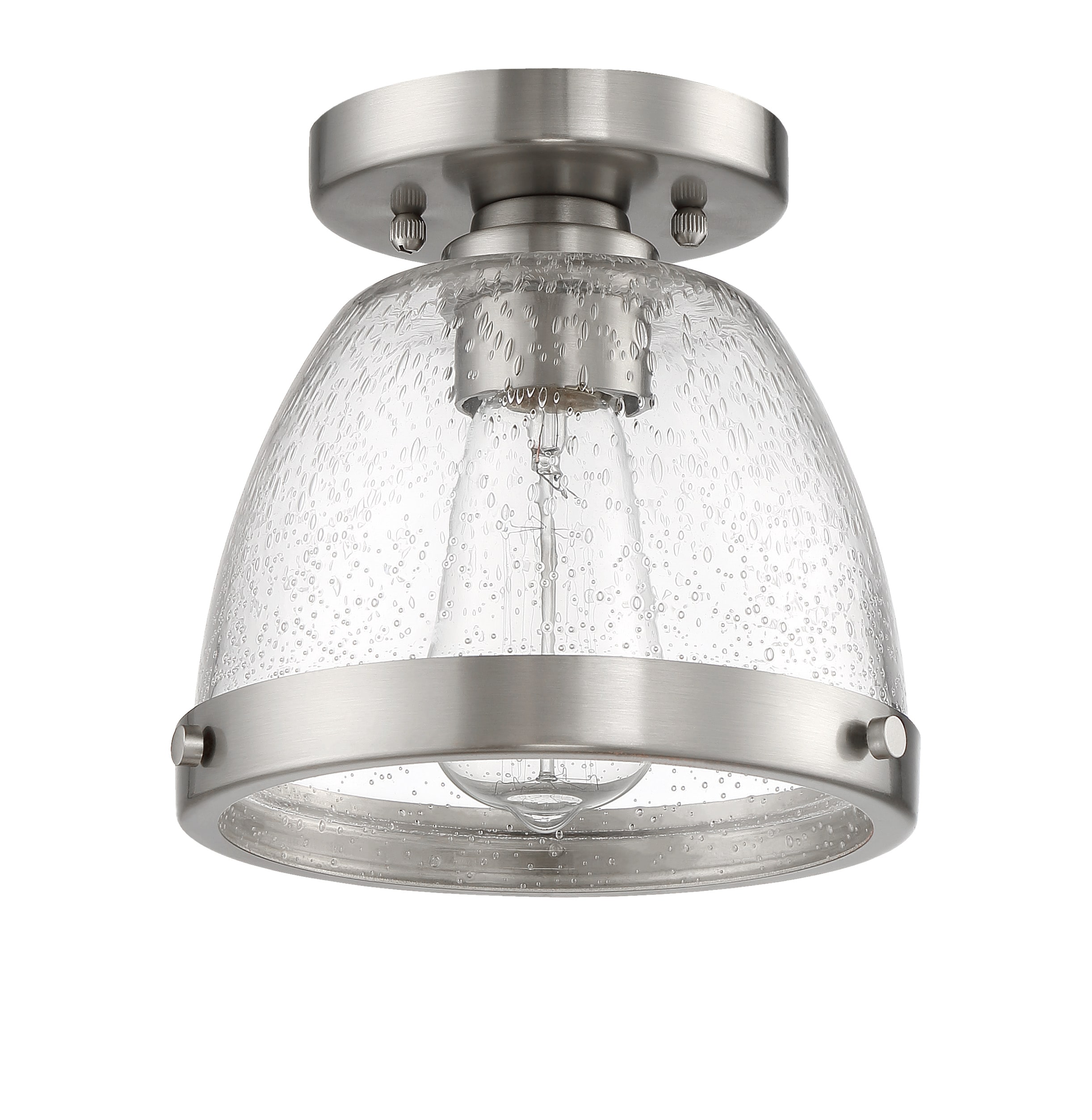 Craftmade X1410-BNK Lodie 1 -Light 9.5-in Brushed Nickel Flush Mount Light