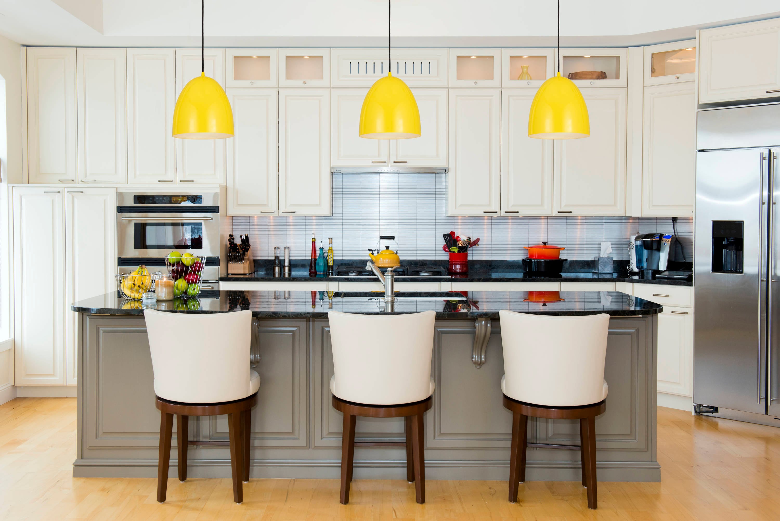 Farmhouse Chic Yellow Dome LED Pendant Light, Indoor/Outdoor