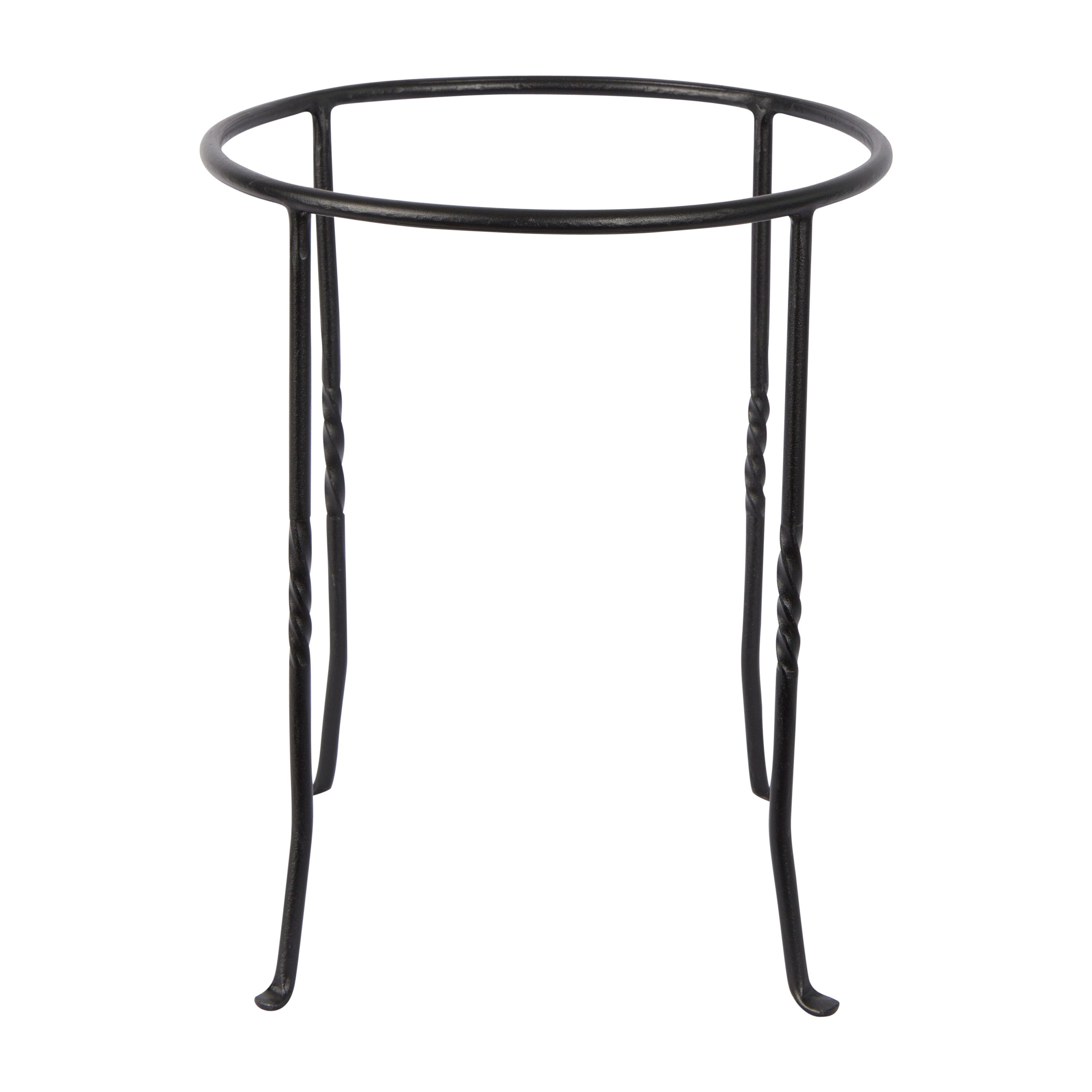 14" Black Wrought Iron Patio Plant Stand