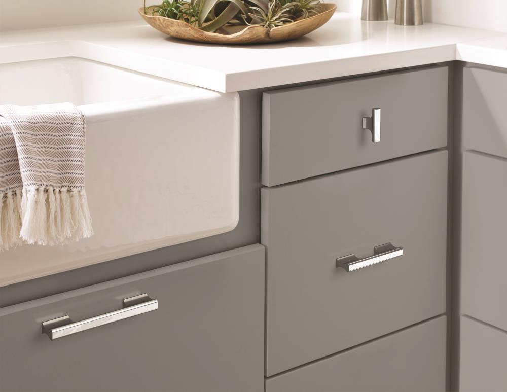 Polished Chrome Modern Cabinet Drawer Pull with Mounting Hardware