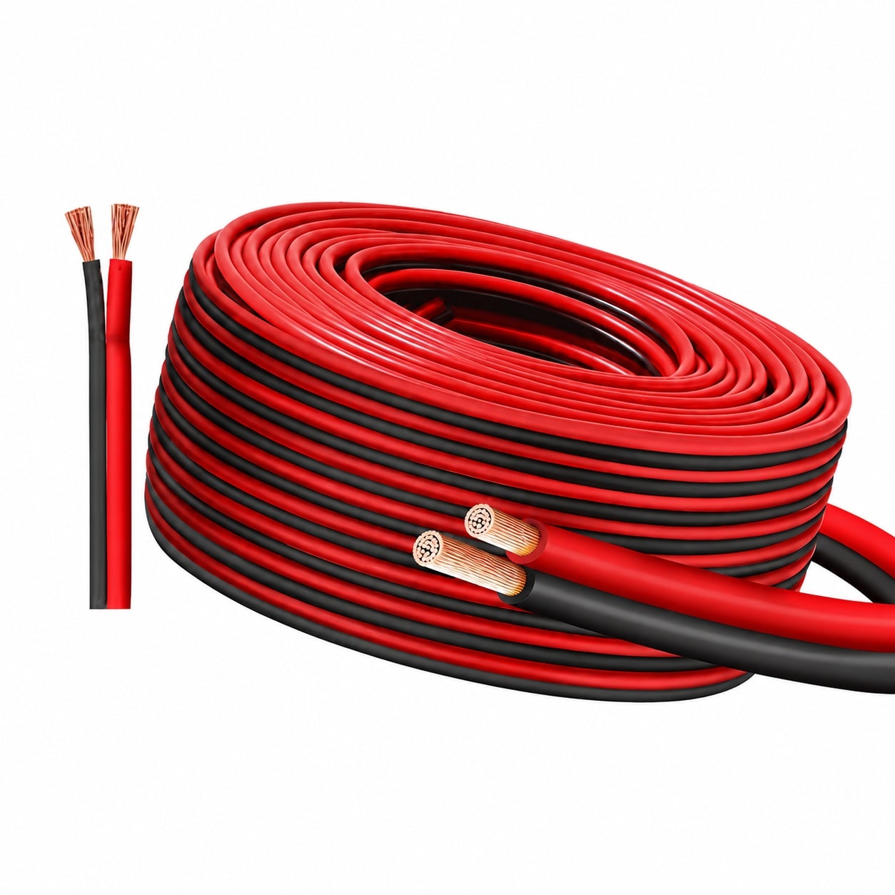 Aoibox  14 AWG 2 Conductor Red and Black Low Voltage Copper Wire 100 ft Stranded Cable for LED Automotive DC