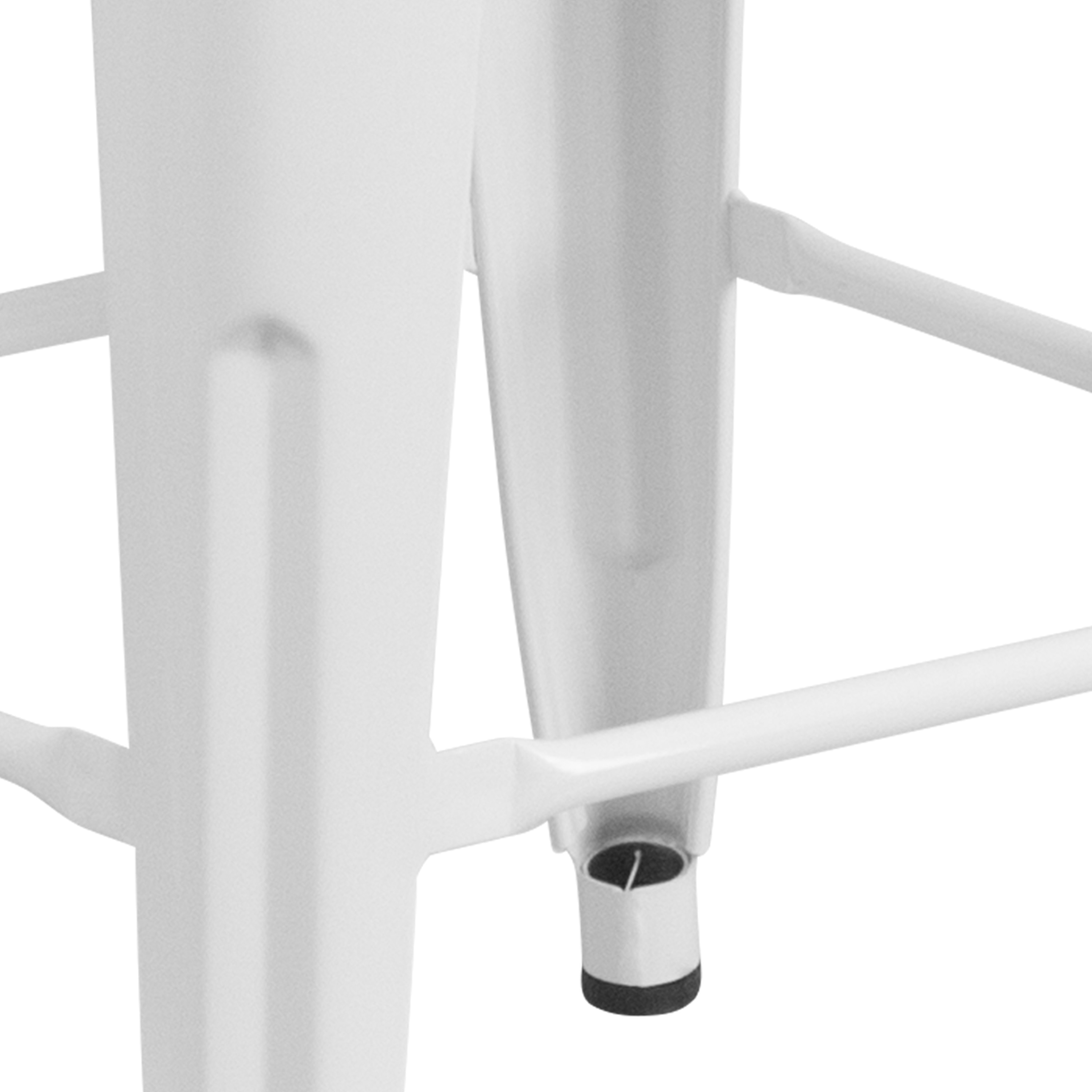 24" High Backless White Metal Indoor-Outdoor Counter Stool
