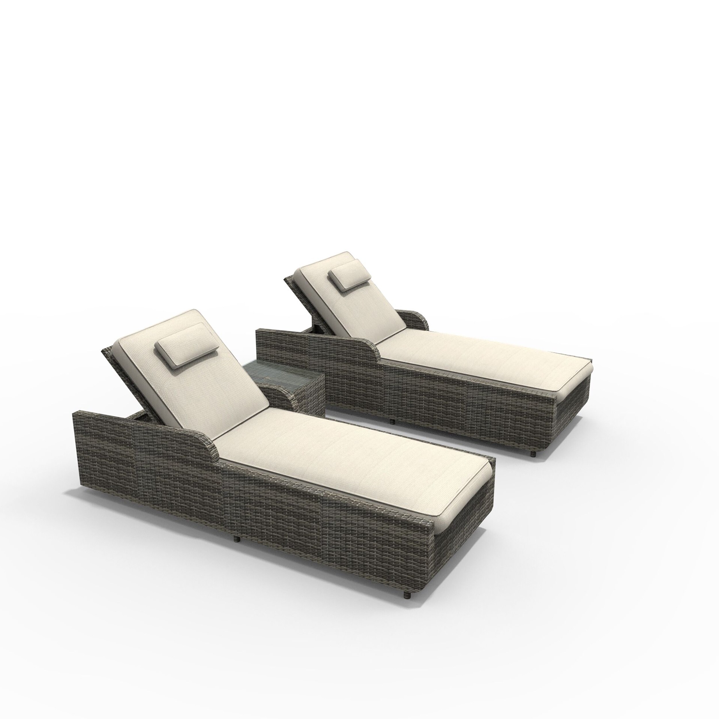 extra wide rattan sun loungers