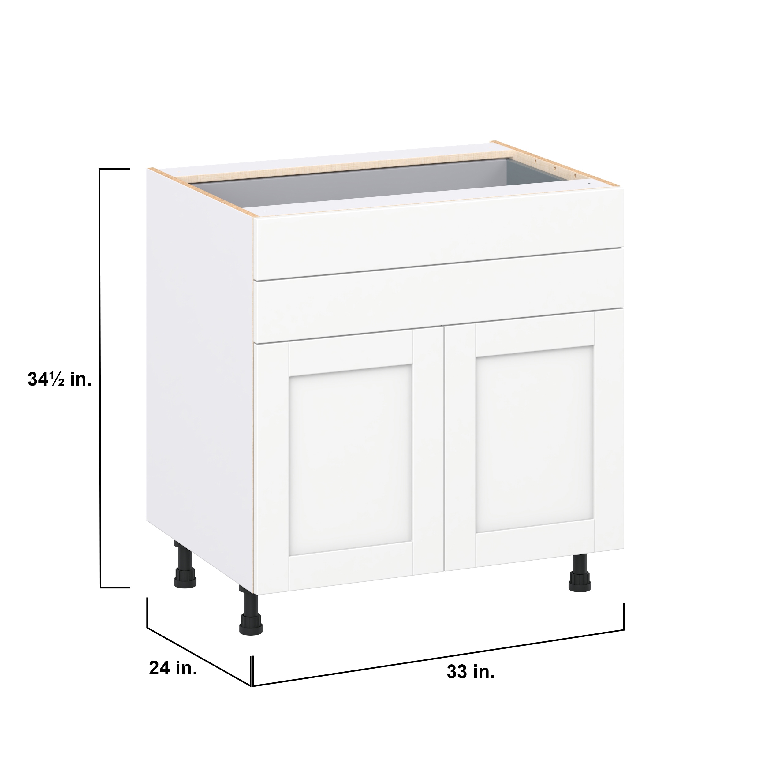 Dimensions of white cabinet: 34.5 in height, 33 in width, 24 in depth