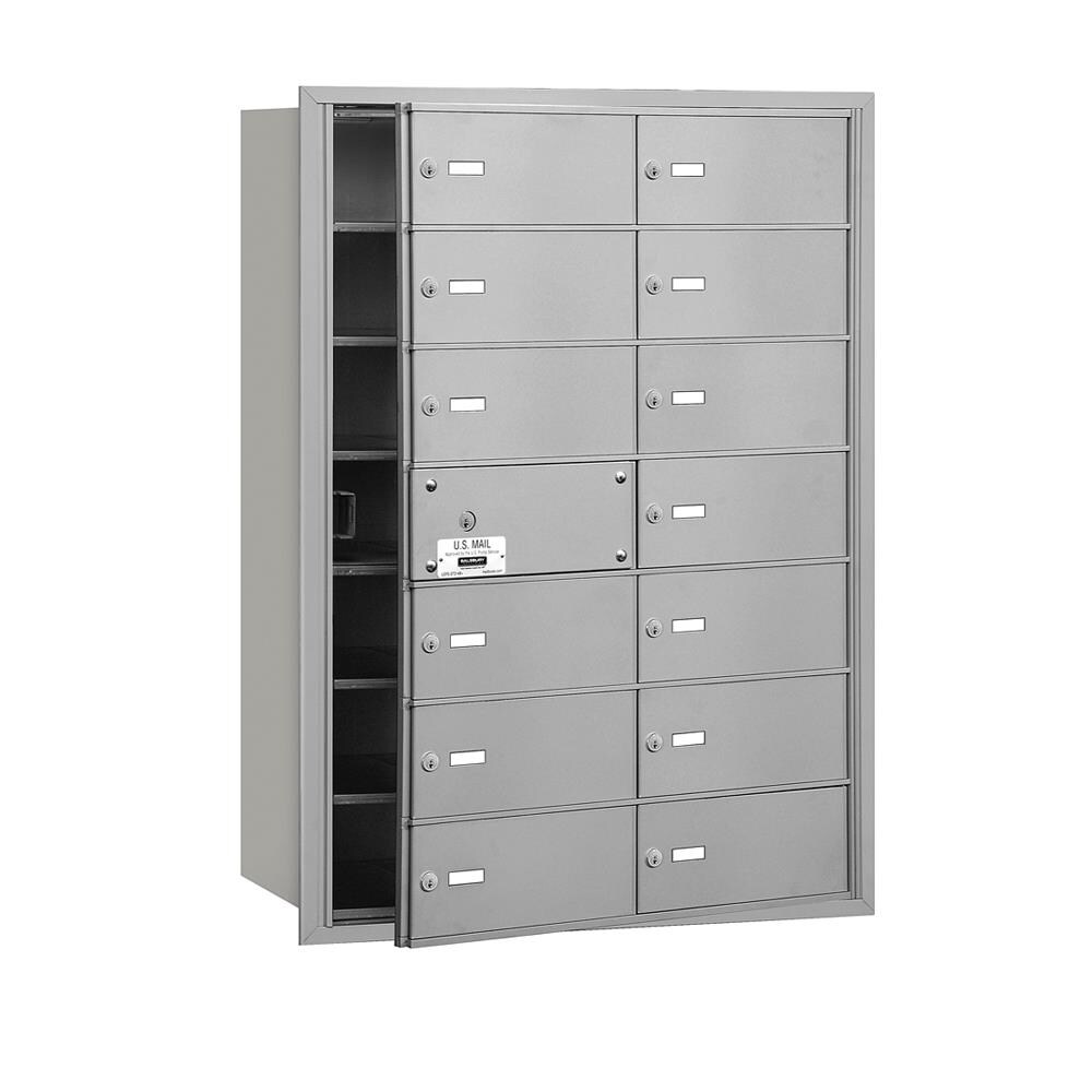 SALSBURY INDUSTRIES 3614AFU Recessed Mount Gray Metal Extra Large Lockable Cluster Mailbox