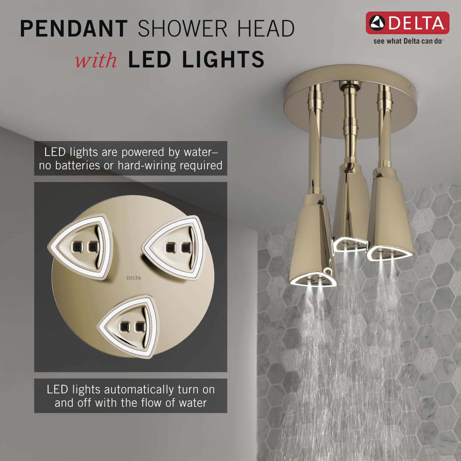 Delta Universal Showering Components Polished Nickel Rain Shower Head ...