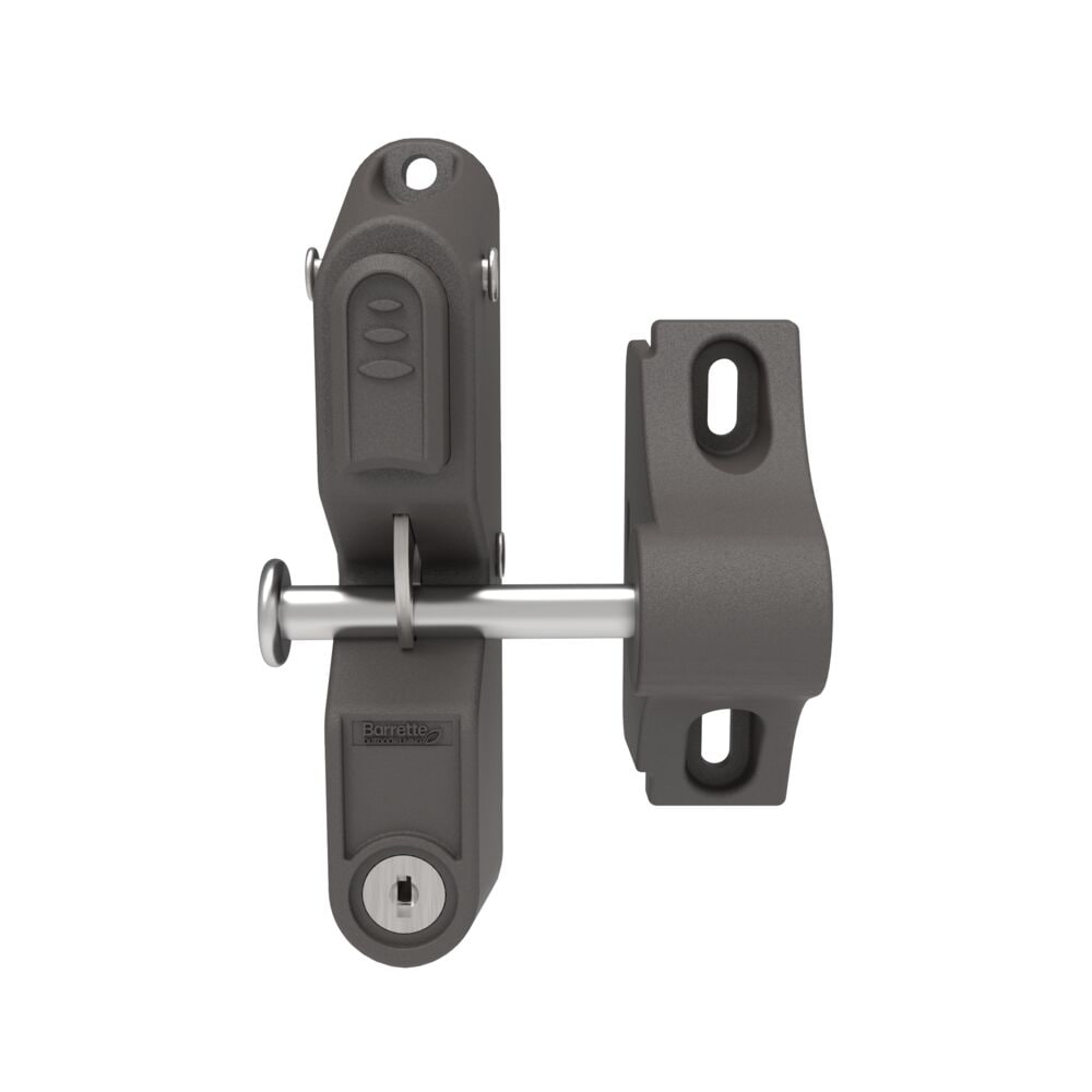 Barrette Outdoor Living 73025502 GardDog Locking Gravity Latch Two-Sided Key Entry - Bronze 3-1/4-in Bronze Gate latch
