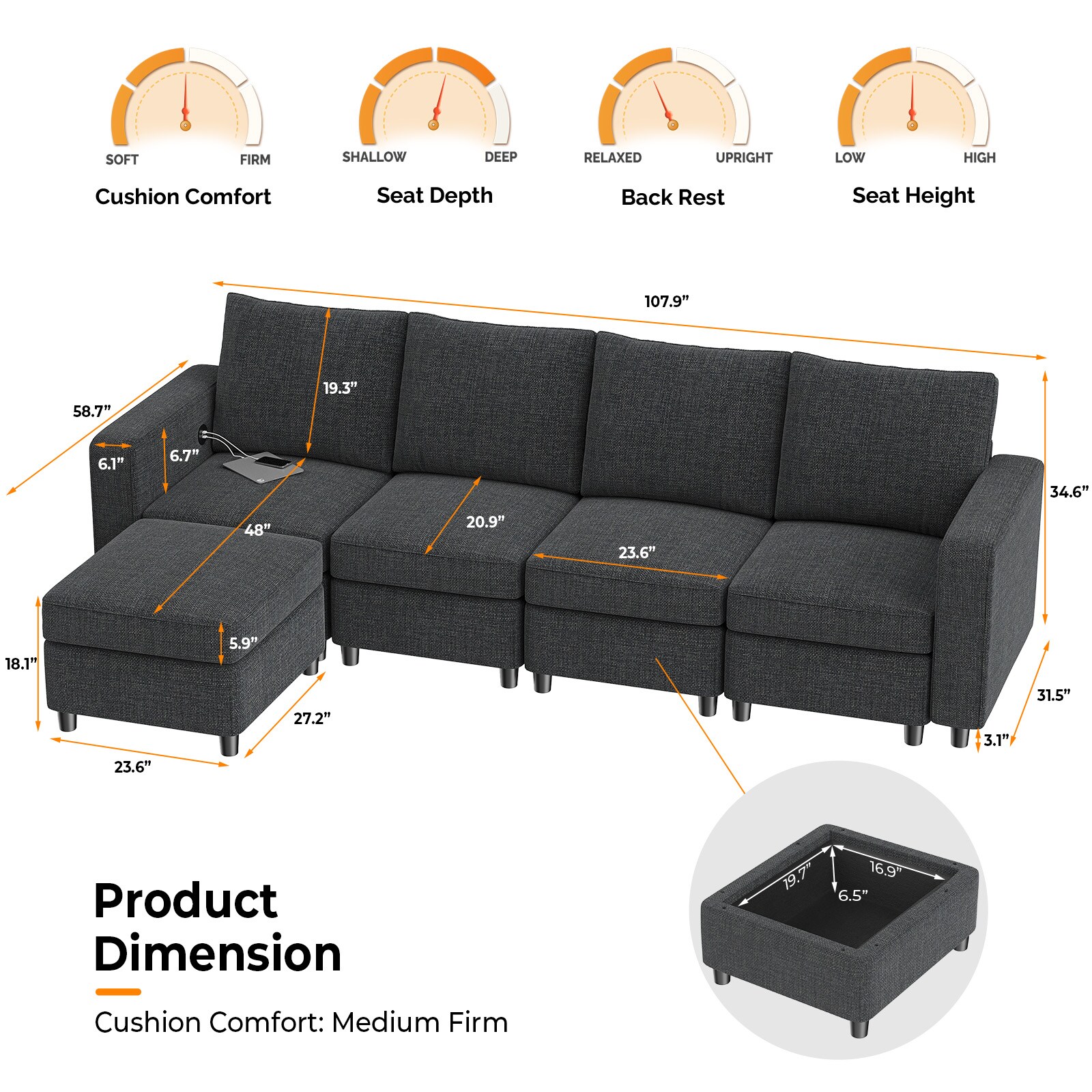 Winado LO14420+23+19+1A4B1C Sofas-Loveseats - View #3