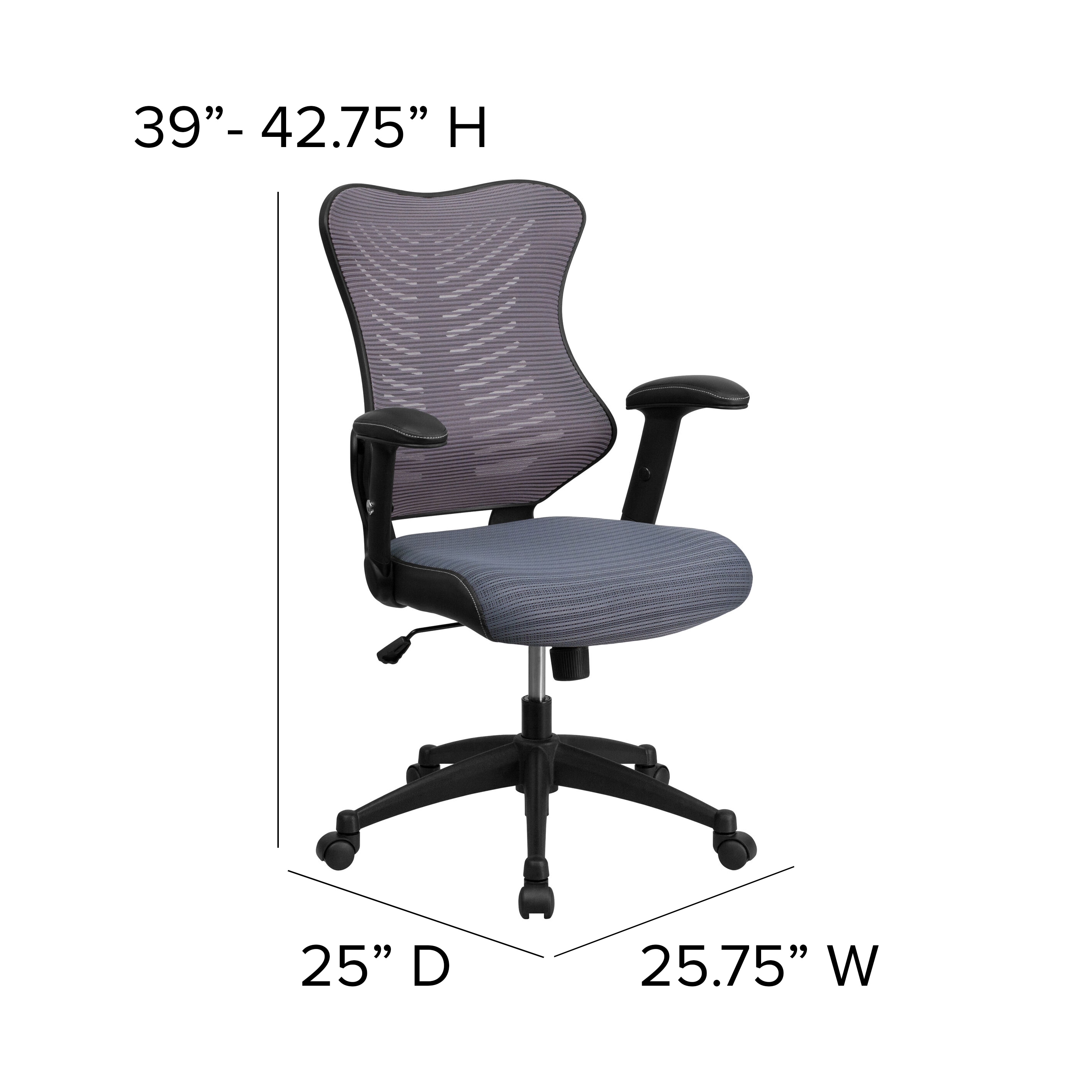 ErgoFlex High Back Executive Gray Mesh Swivel Chair with Lumbar Support
