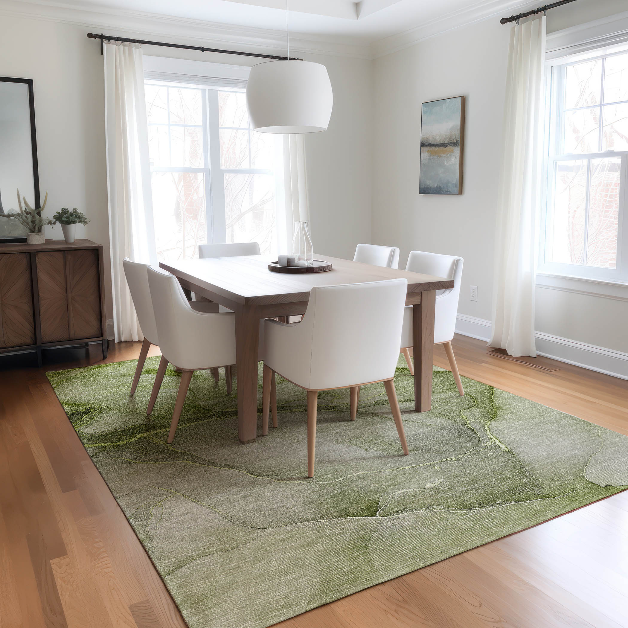 Addison Rugs ACN508OL5X8 Chantille ACN508OL 5 x 7 (ft) Polyester Olive Rectangular Indoor/Outdoor Abstract Machine washable Area rug