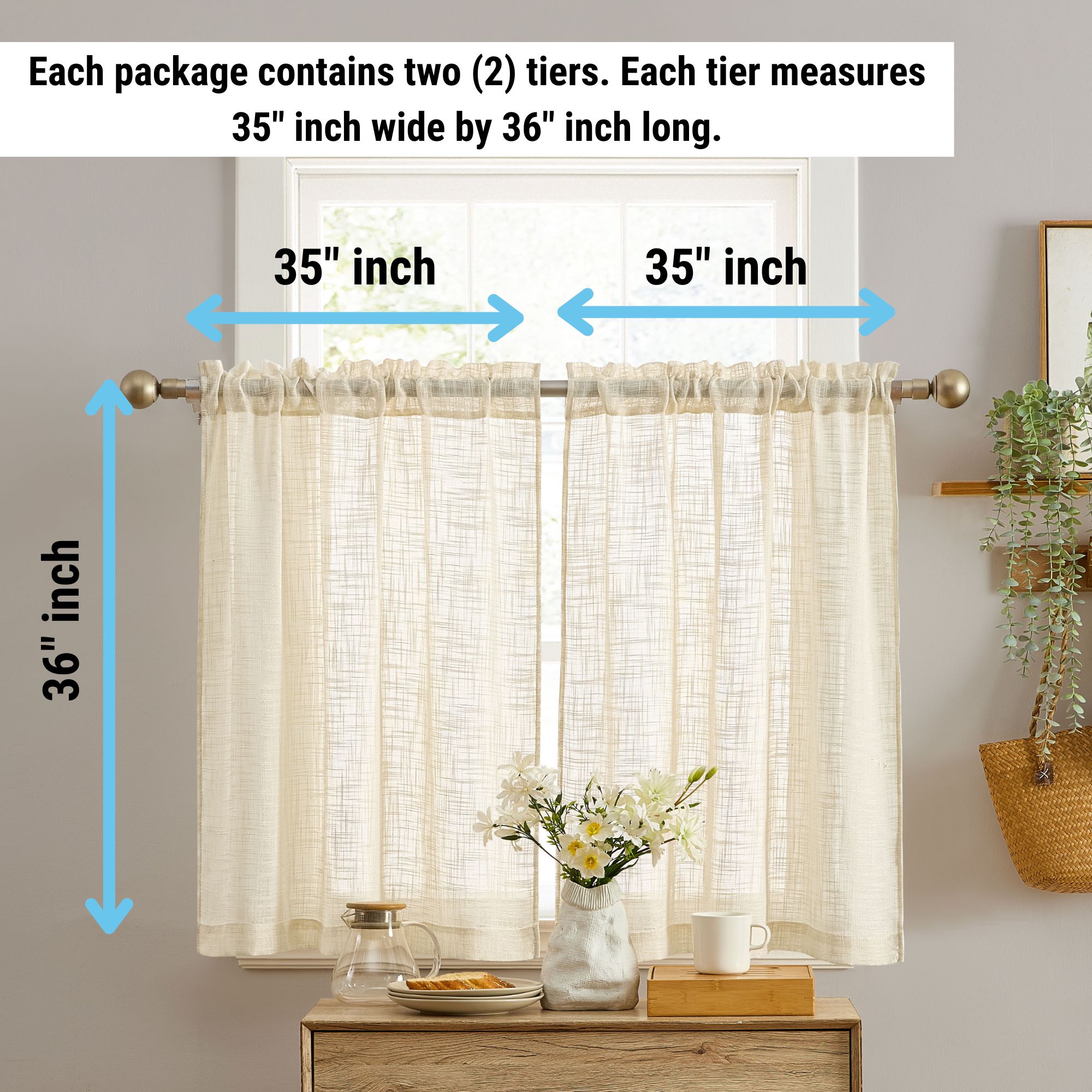 HLC.me ABY-RODP-TRS-BEIG36 valances - View #2