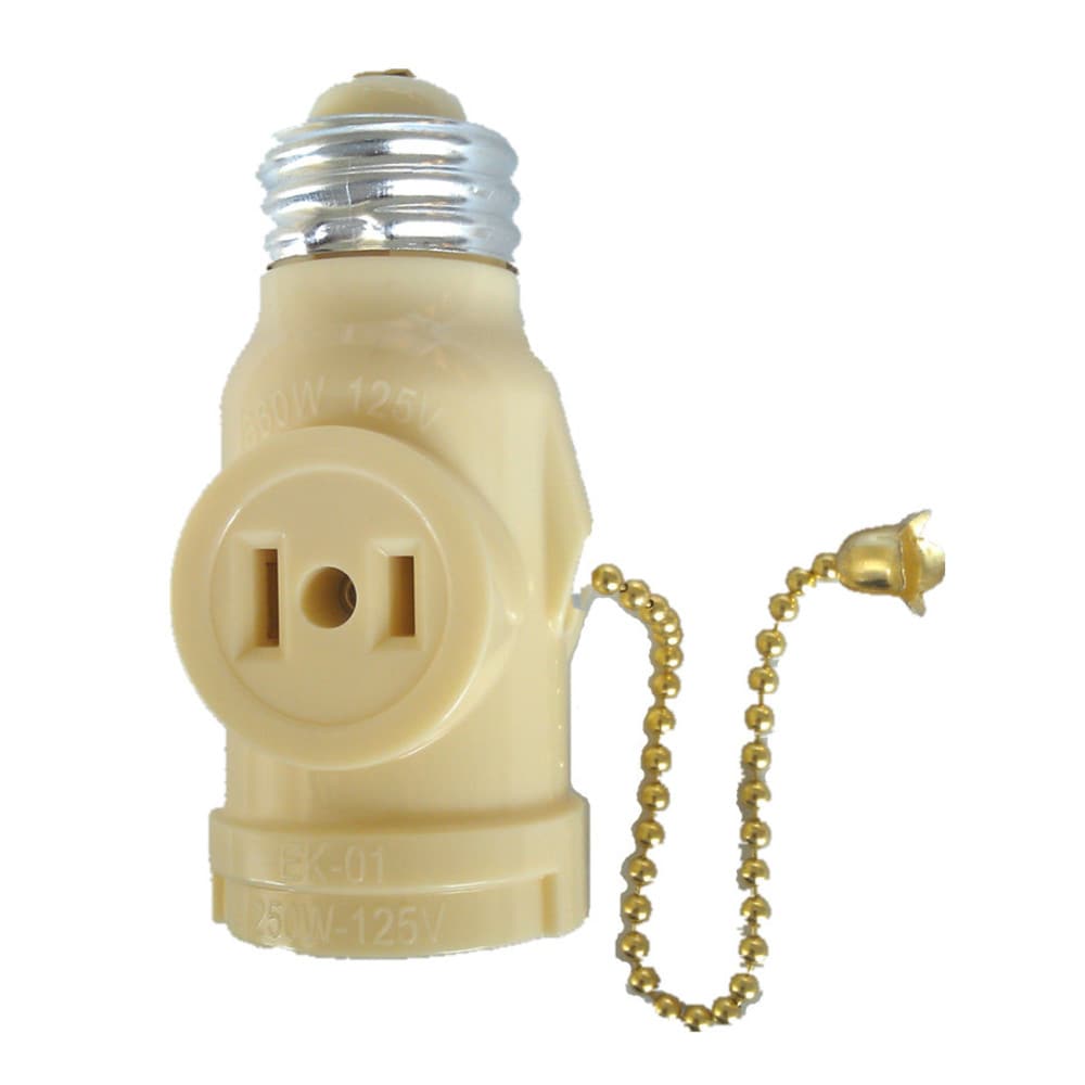 Polished Brass 3-Way Pull-Chain Lamp Socket