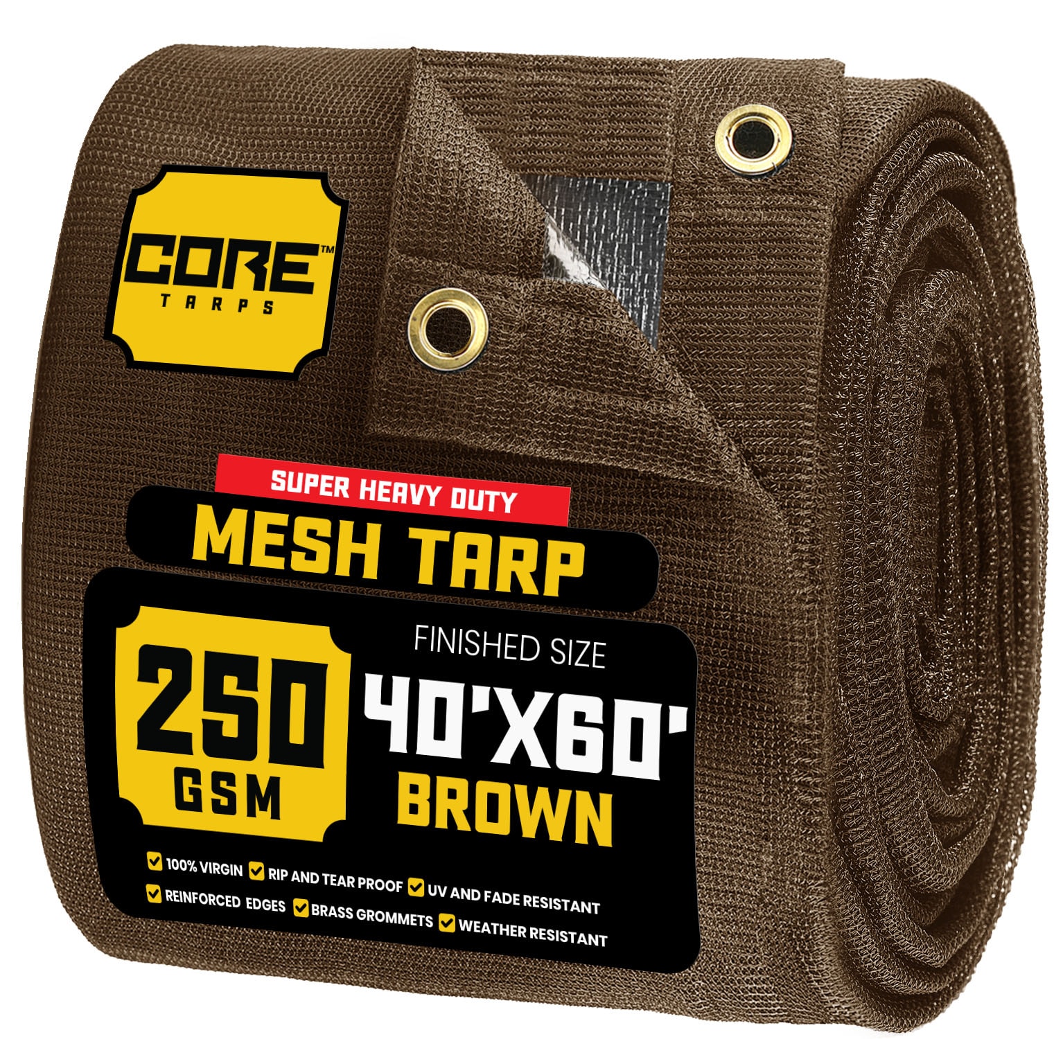 Core Tarps CT-802-40X60 40-ft x 60-ft Brown Commercial Polyethylene