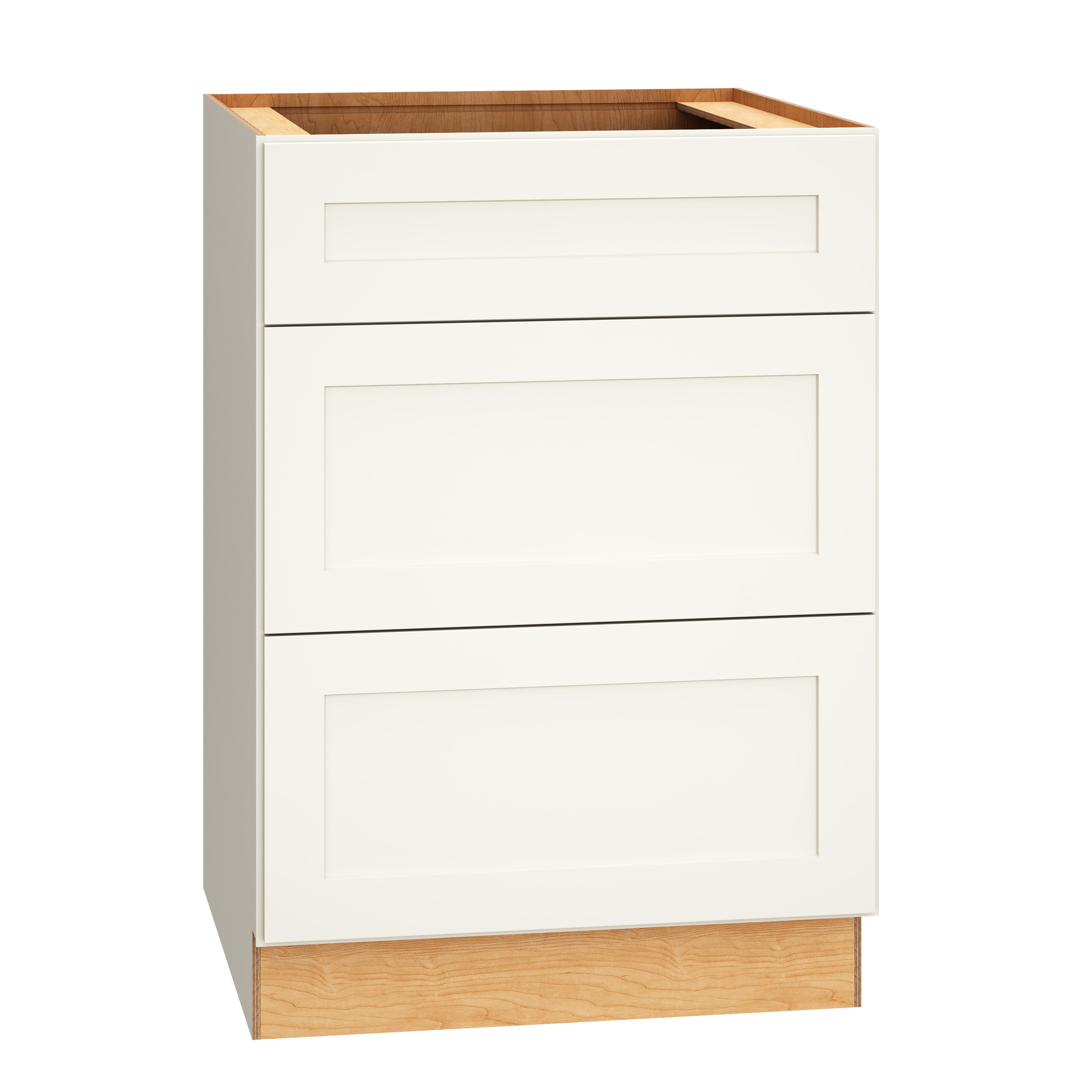RELIABILT 332 3DB24 Pinnacle 24-in W x 34.5-in H x 24-in D White 3 -Drawers Drawer Base Fully assembled Plywood Cabinet (Recessed Panel Shaker)