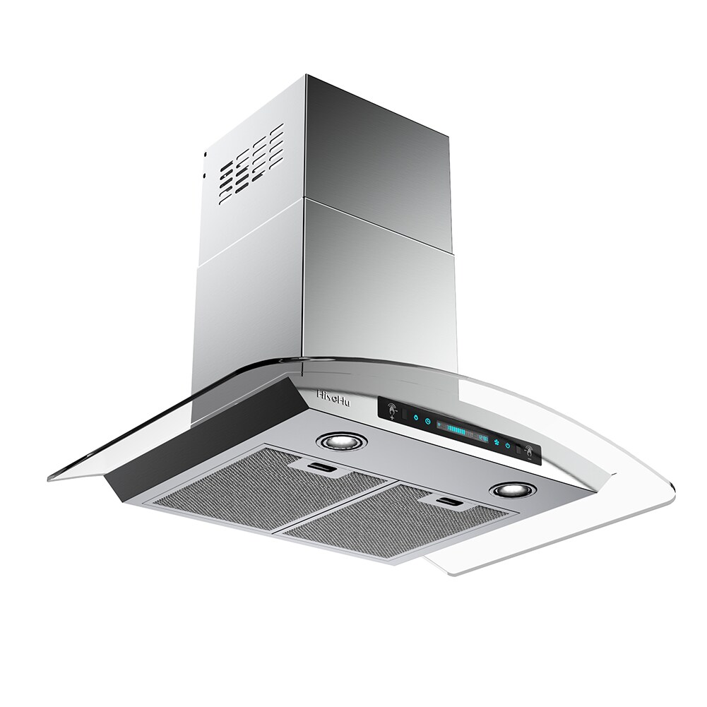 Hisohu 36-in 700-CFM Ducted Stainless Steel Wall-Mounted Range Hood ...