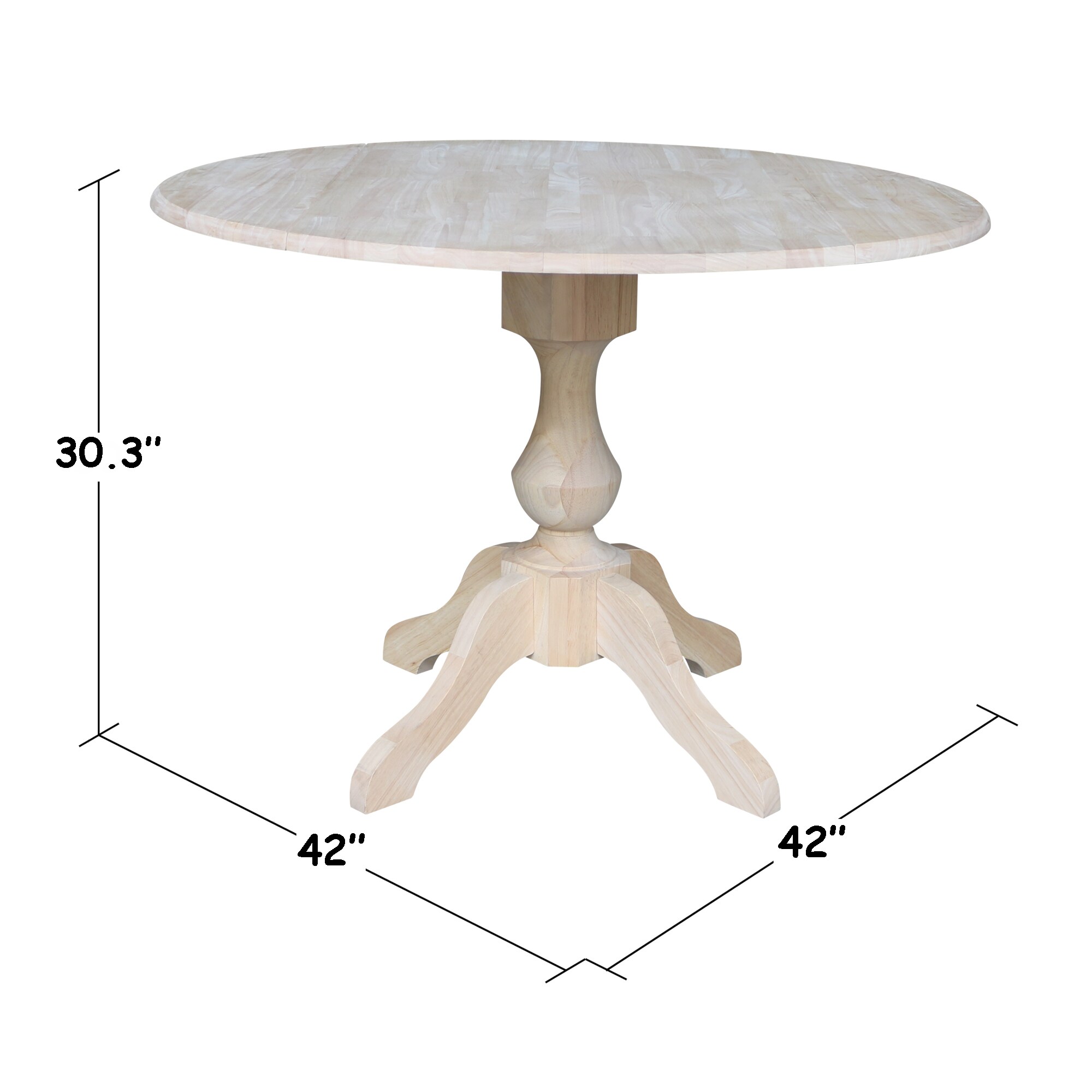 unfinished extendable dining table