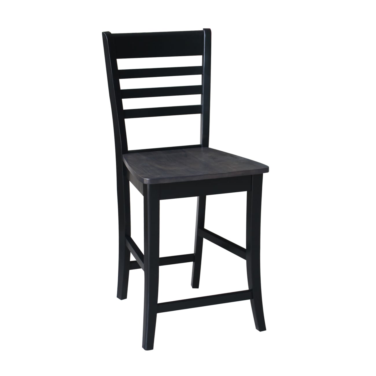 Cosmo Traditional 24" Ladder Back Counter Stool in Coal Black