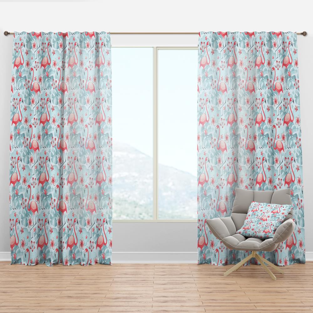Designart CTN24364-52-95 95-Inches Blue Abstract Room darkening Thermal lined Rod pocket Single curtain panel