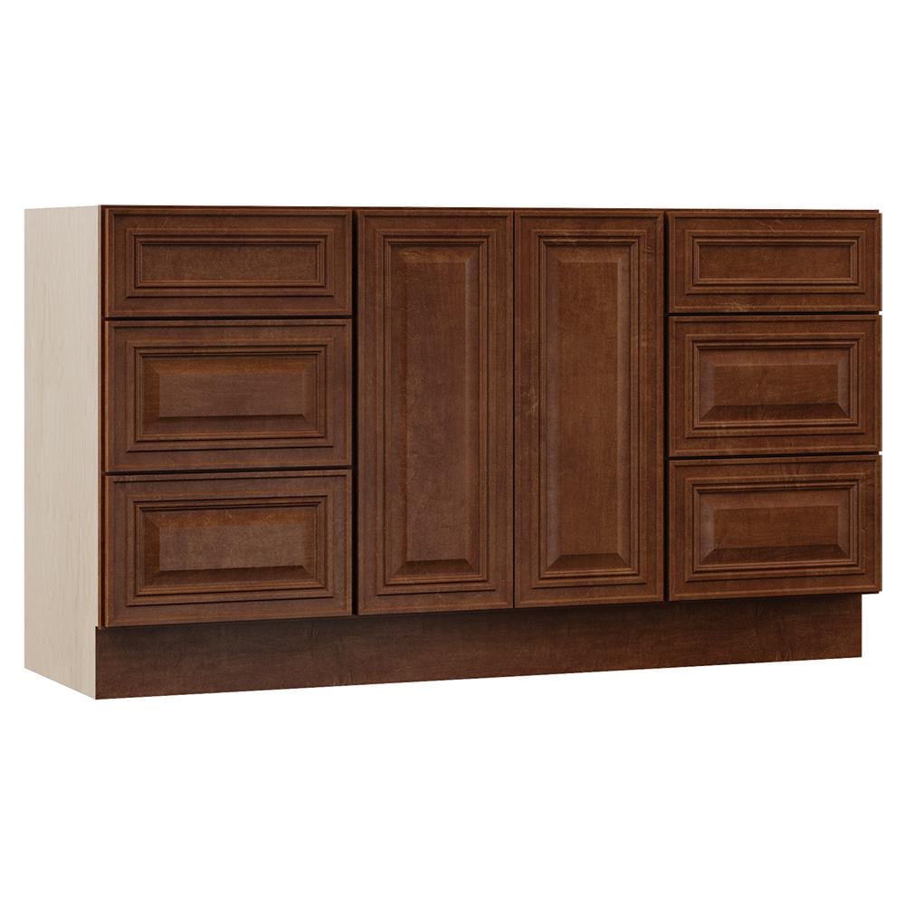 VILLA BATH by RSI LVB602M-COG Monroe 60-in Cognac Bathroom Vanity Base Cabinet without Top