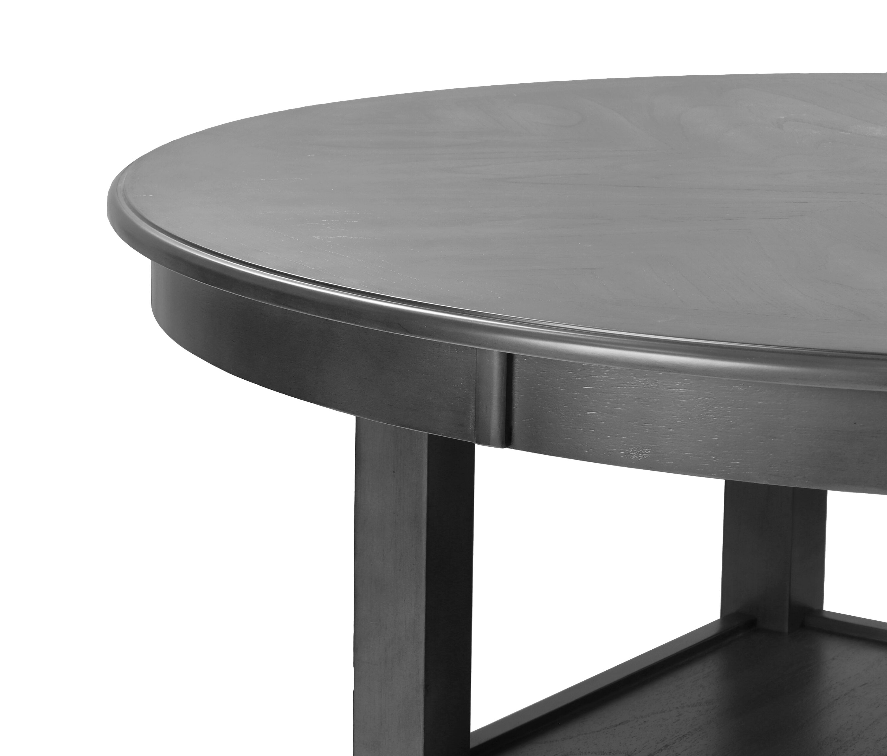 Contemporary 42" Round Gray Dining Set with 4 Padded Chairs