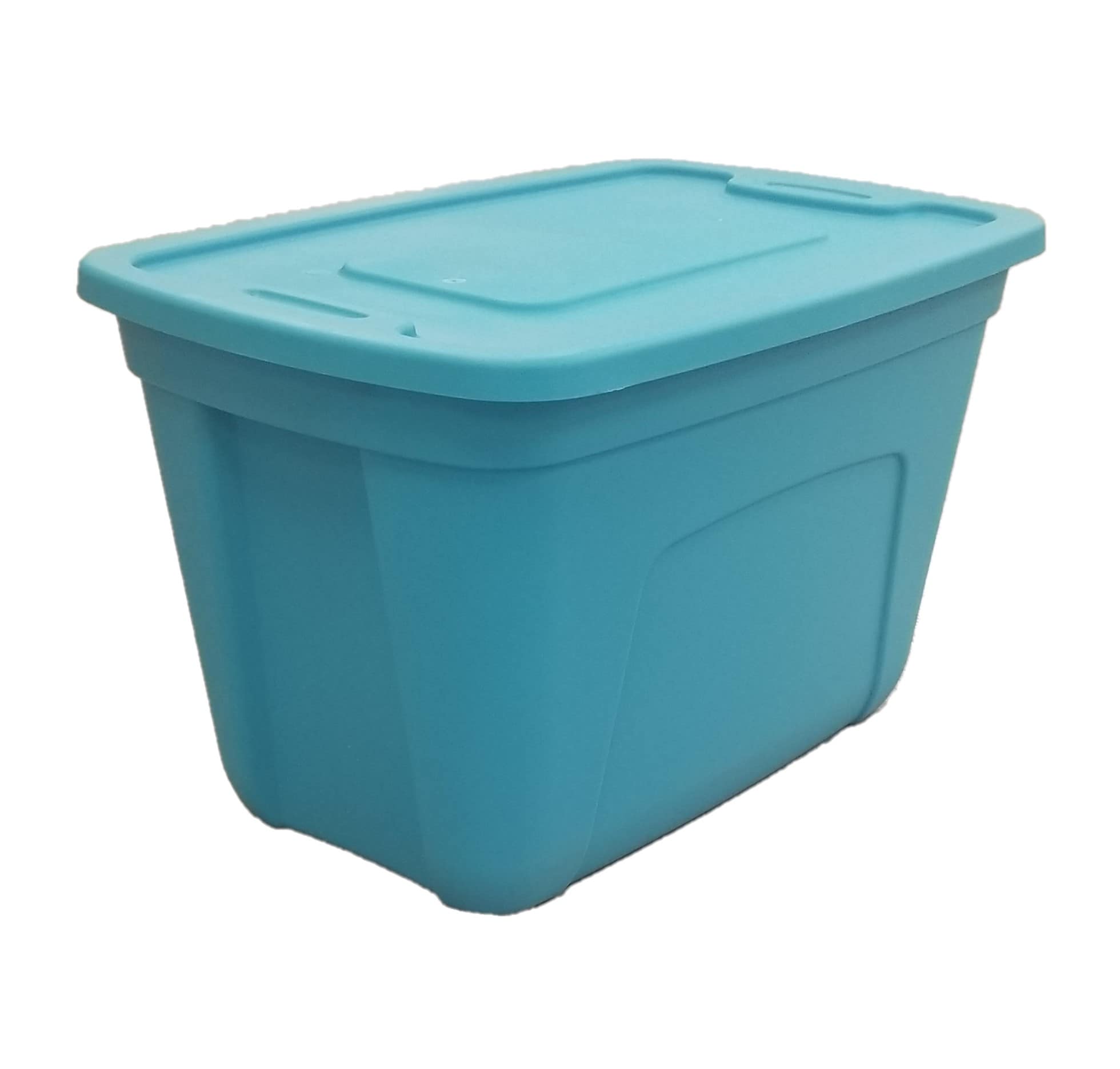 Hefty Hi-Rise 72 qt Storage Bin, Clear with Turquoise Lid