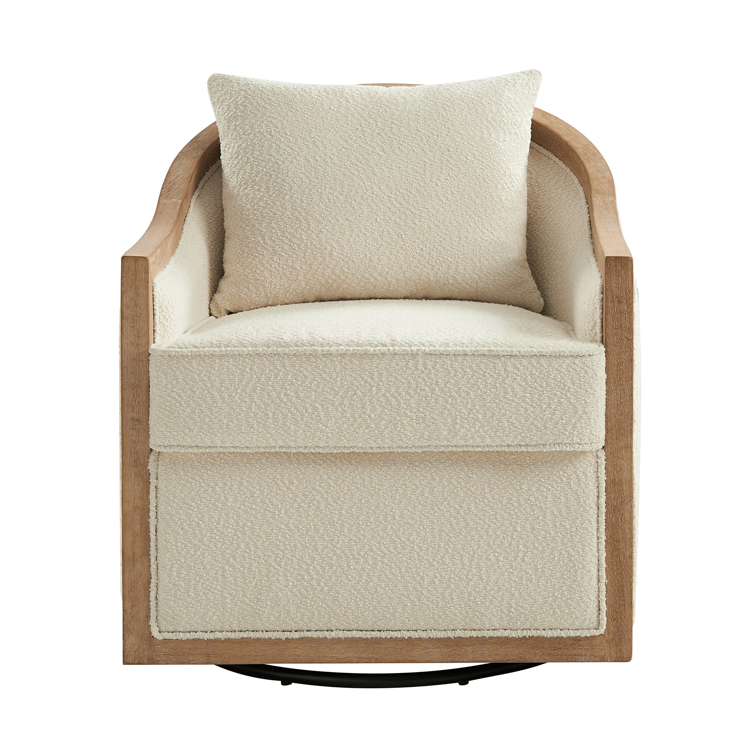 14 Karat Home - Paul 29-in W Casual IVORY Velvet Accent Armchair