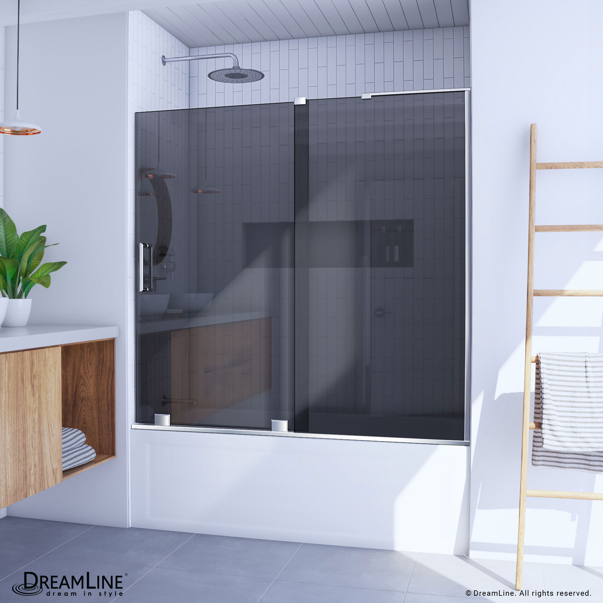 Mirage-X 56-60" Frameless Chrome Sliding Tub Door