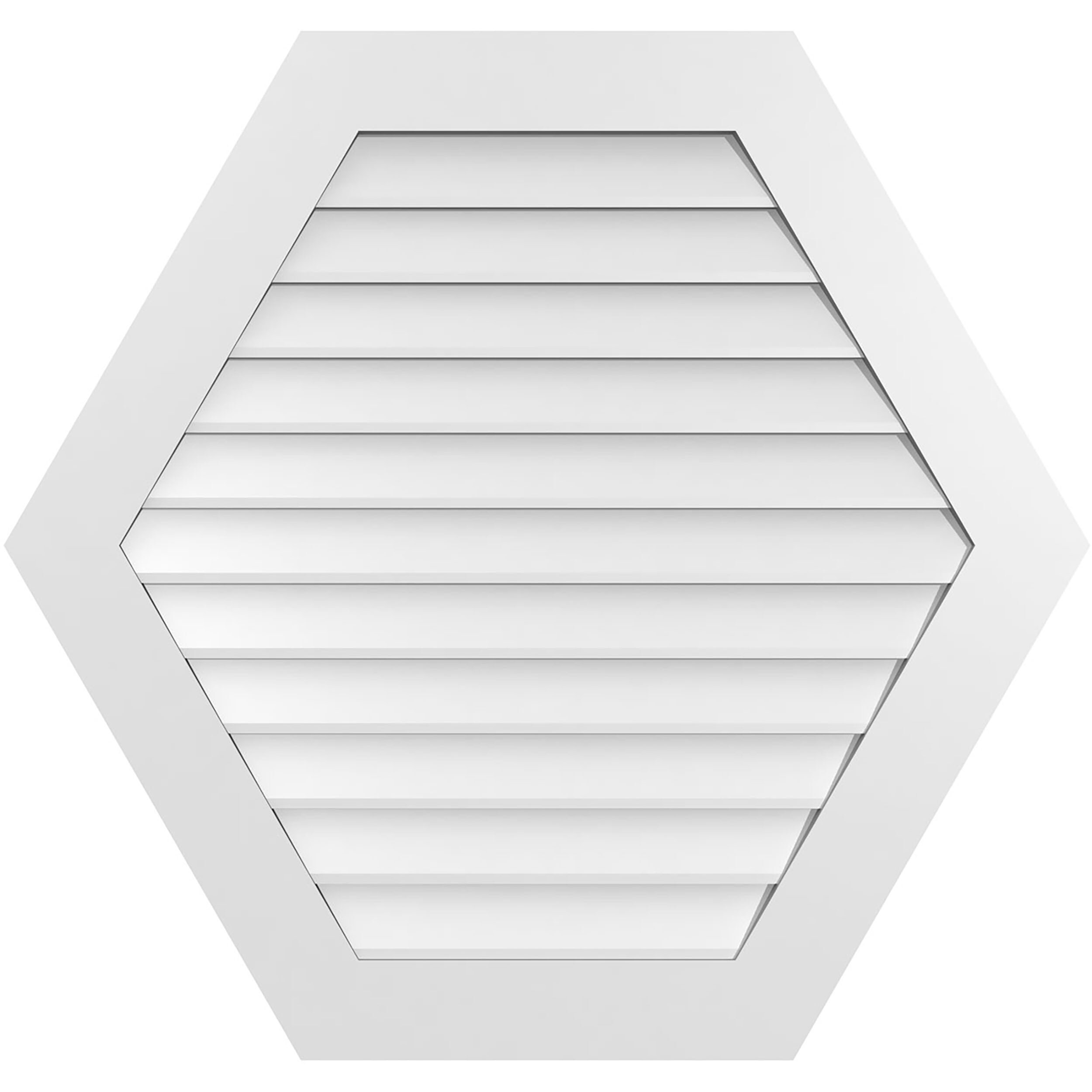 Ekena Millwork GVPHP38X3601SN 38-Inches x 36-Inches Off-white Peaked PVC Gable Louver Vent