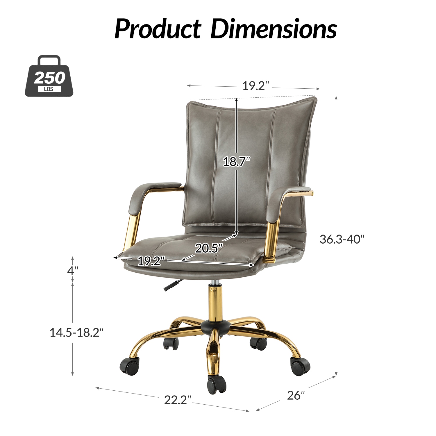 14 Karat Home OFHT0417-GREY Office-Chairs - View #9