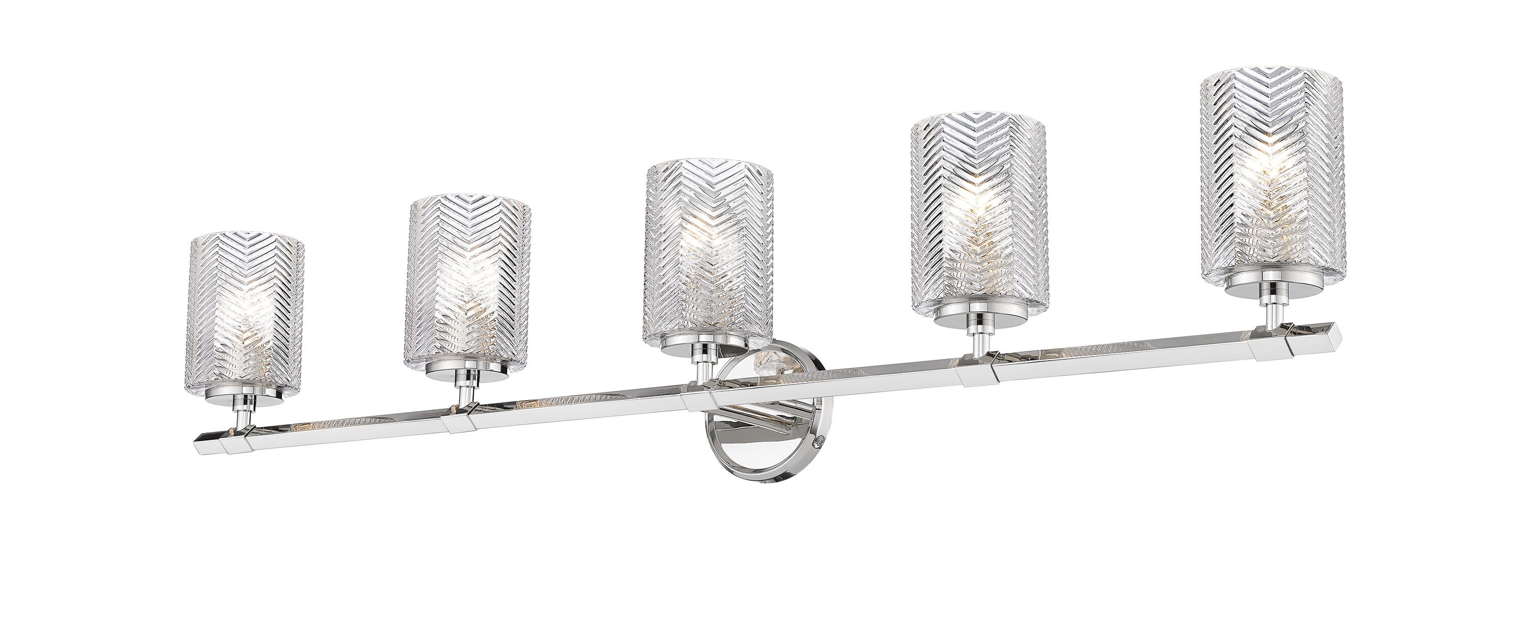 Z-Lite 1934-5V-PN Dover Street 42-in 5-Light Polished Nickel Transitional Vanity Light