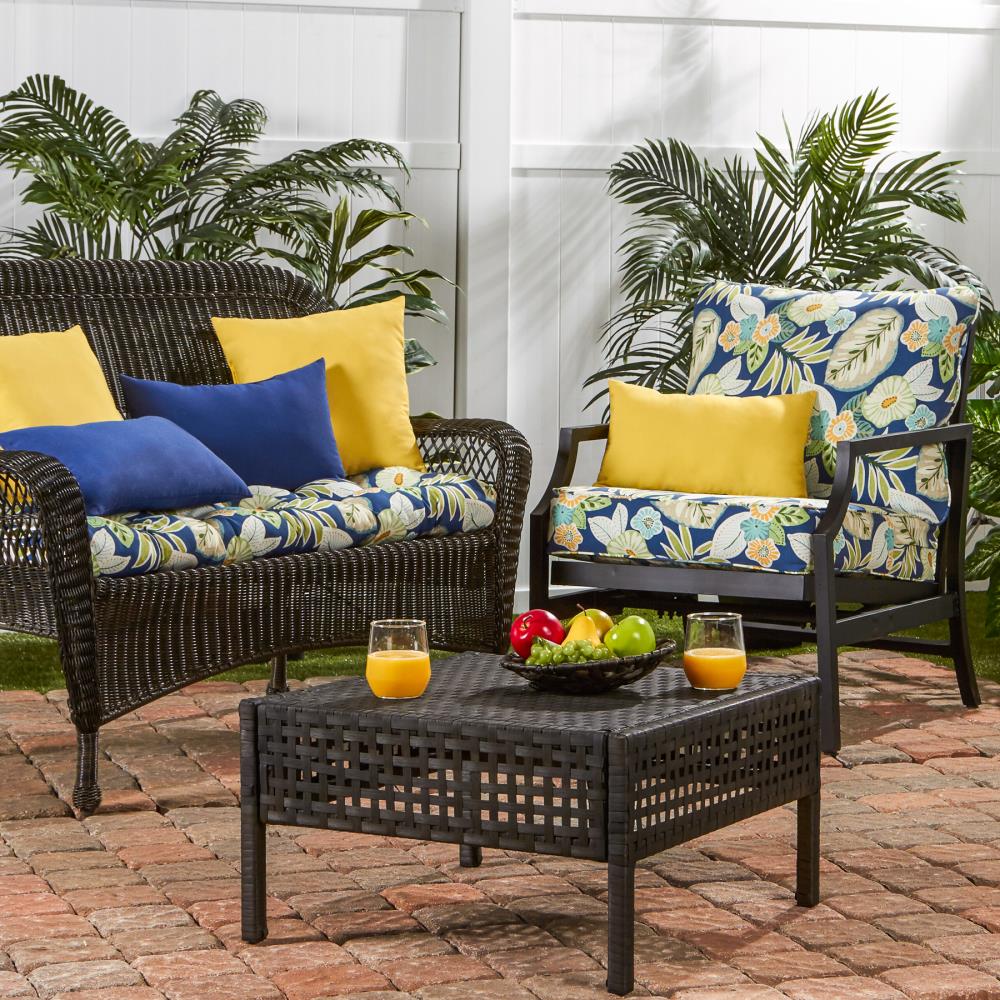 Greendale Home Fashions 25-in x 25-in 2-Piece Navy Deep Seat Patio Chair  Cushion in the Patio Furniture Cushions department at