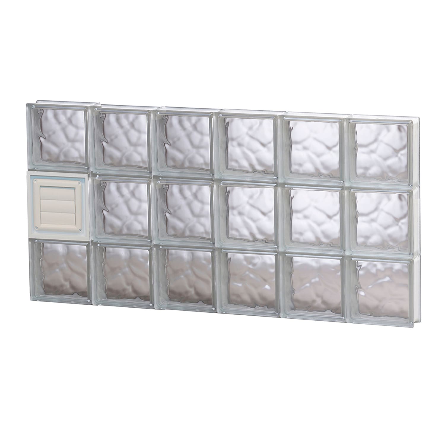 REDI2SET D4824DC Wavy Glass 46-1/2-in x 23-1/4-in Frameless Replacement Dryer vent Glass Block Window