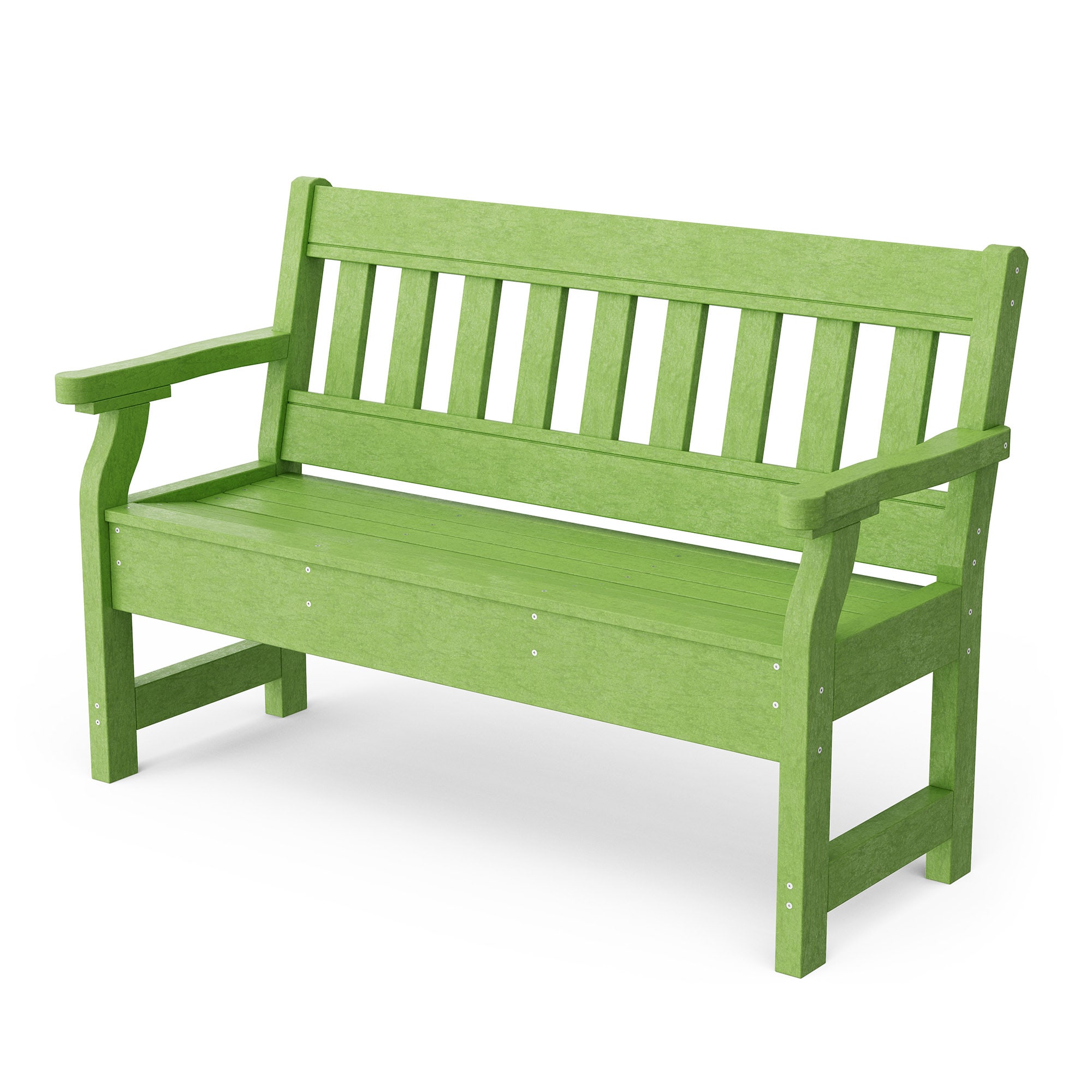 Wildridge LCC-124-TLG Heritage Garden 53.5 W x 34 H Lime Green HDPE Garden Bench