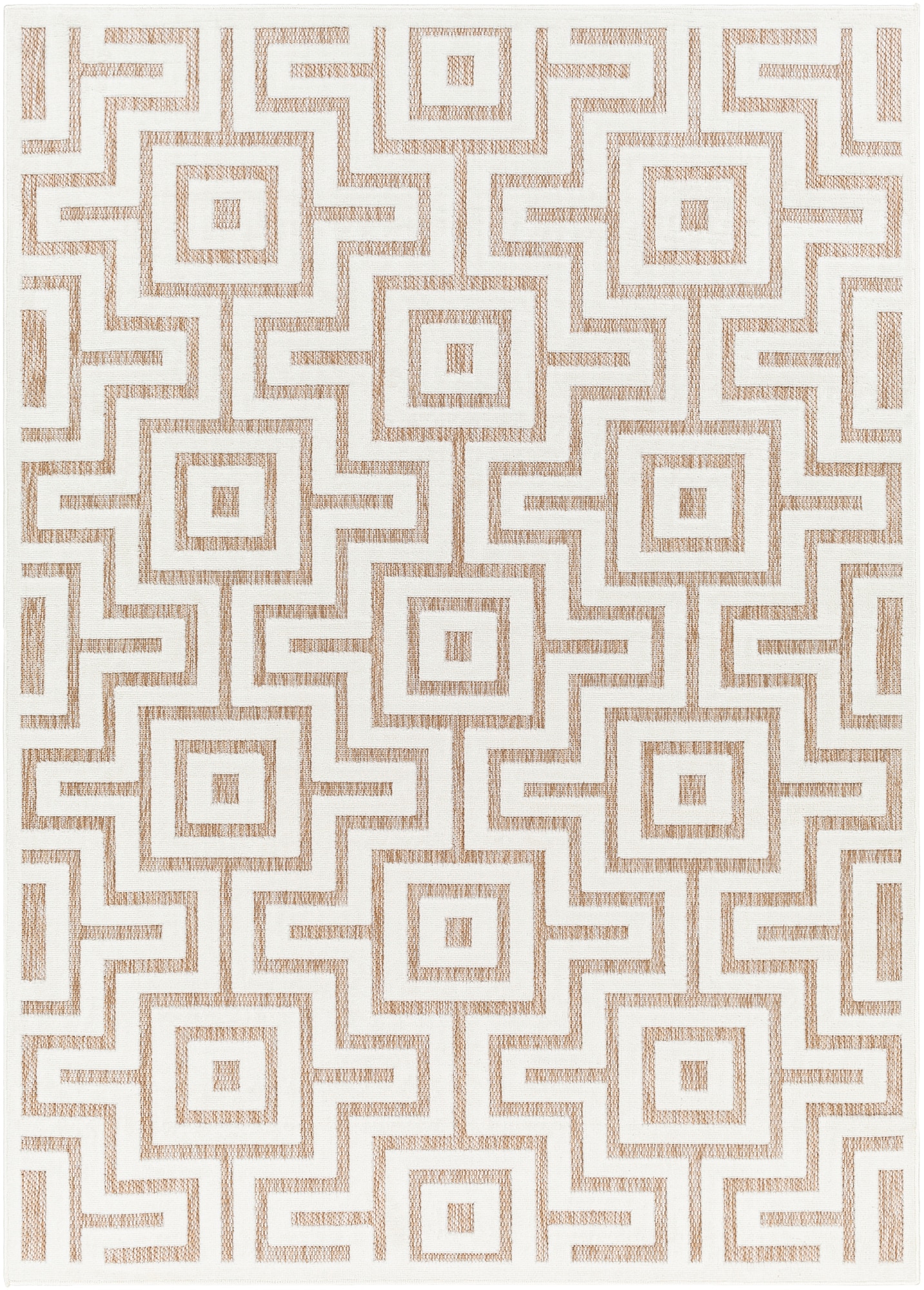 Livabliss SFG2344-679 San Diego 7 x 9 (ft) Polypropylene Brown Rectangular Indoor/Outdoor Geometric Area rug