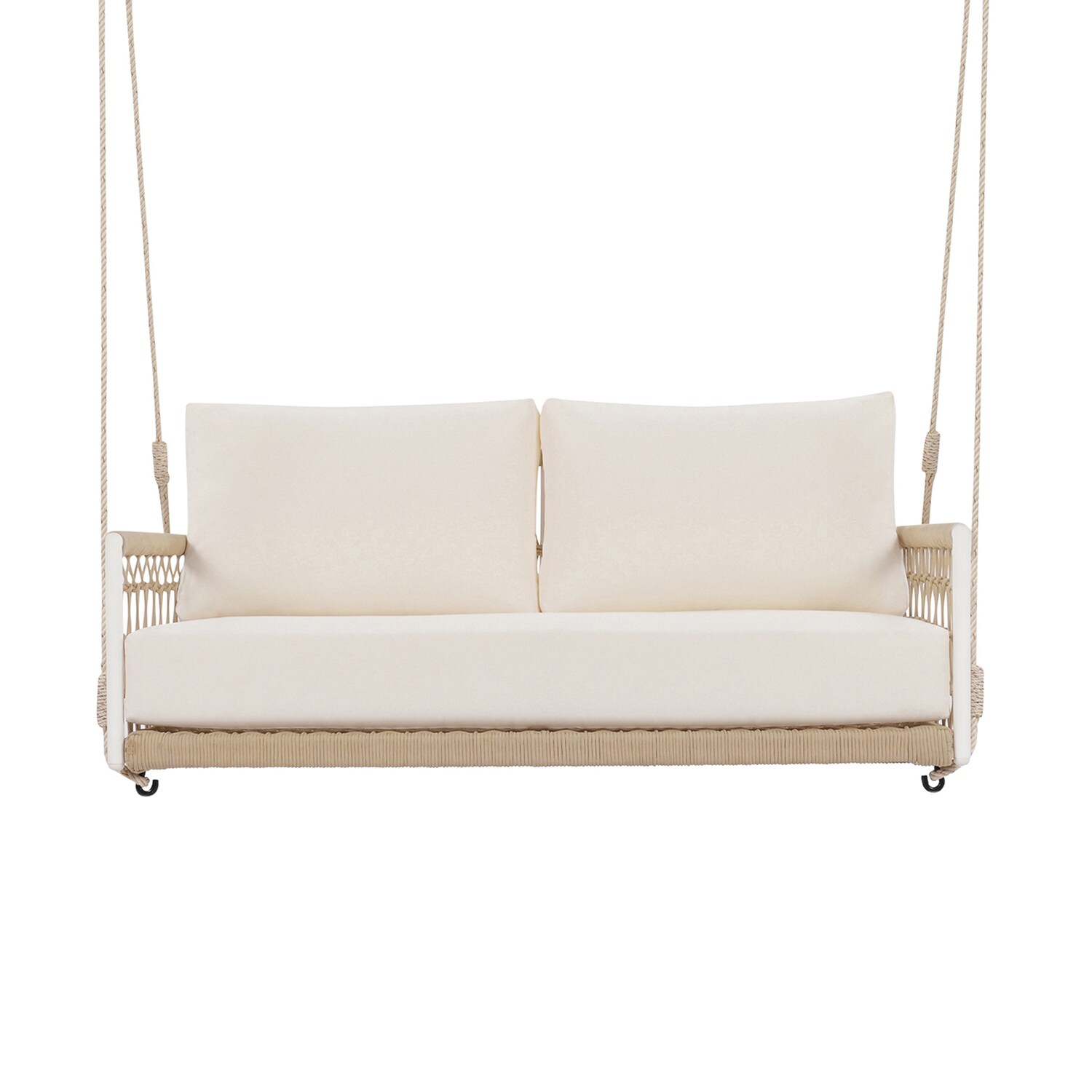 Bybafun YA3300119 2 -person Beige + White HDPE Outdoor Swing