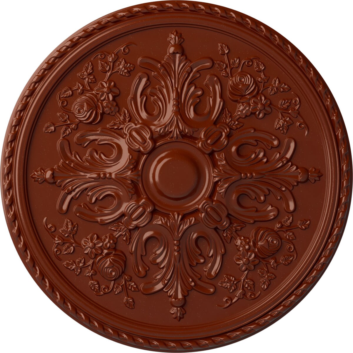 Ekena Millwork CM32BRFIF Bradford 32.625-in W x 32.625-in L Painted Firebrick Polyurethane Whole Ceiling Medallion