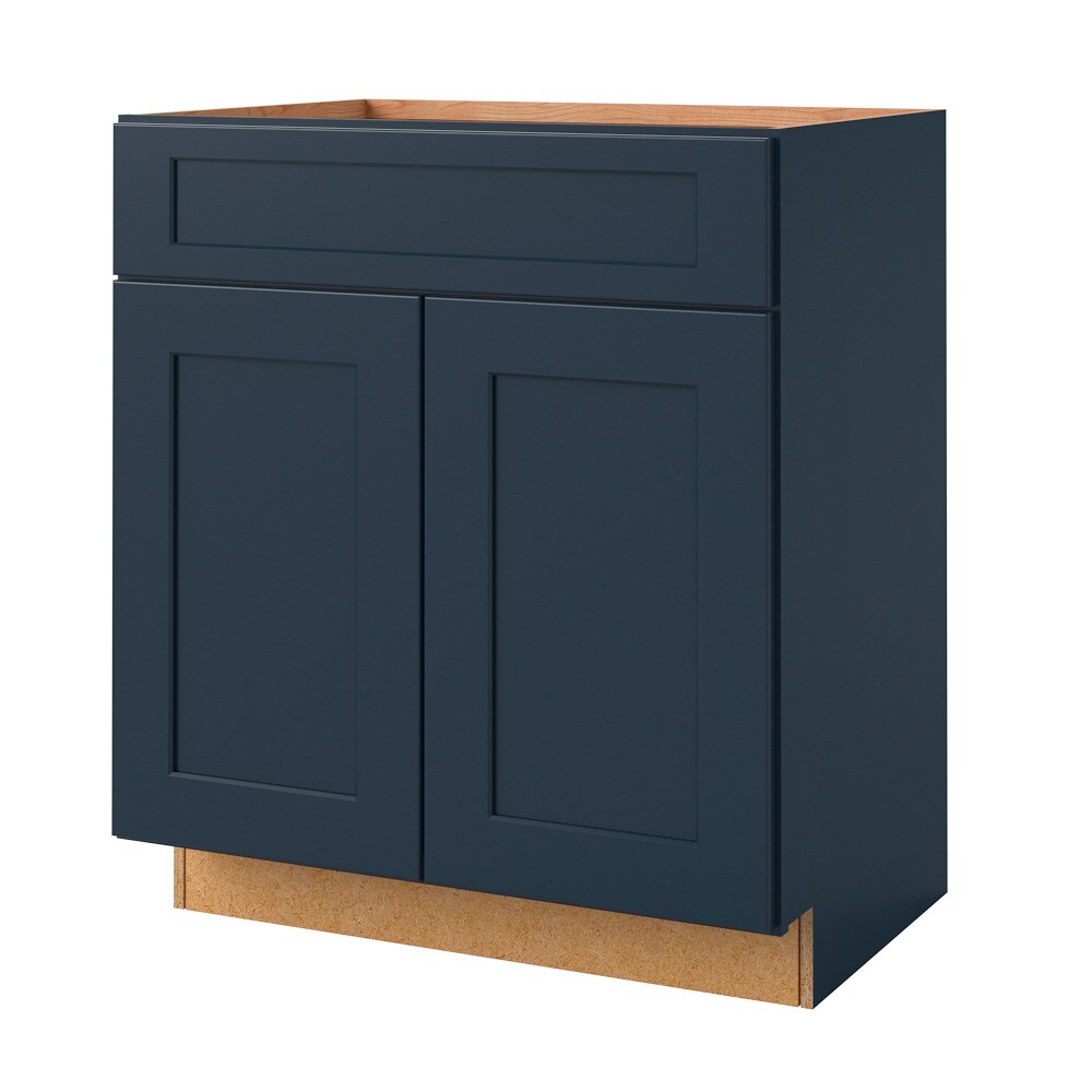 allen + roth 55310NV Port 30-in Navy Bathroom Vanity Base Cabinet without Top